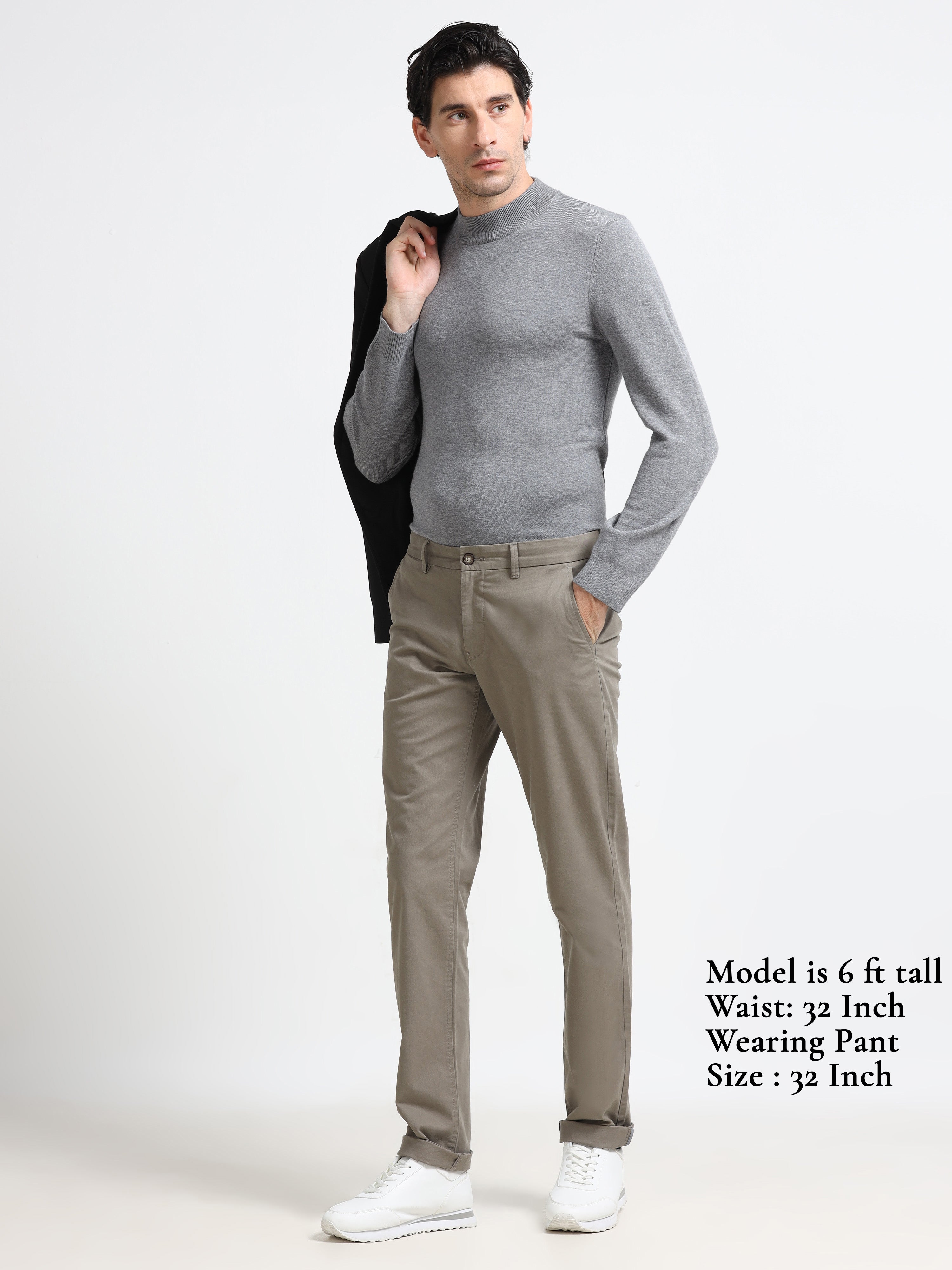 LIGHT KHAKI GAP TWILL STRETCH TROUSERS
