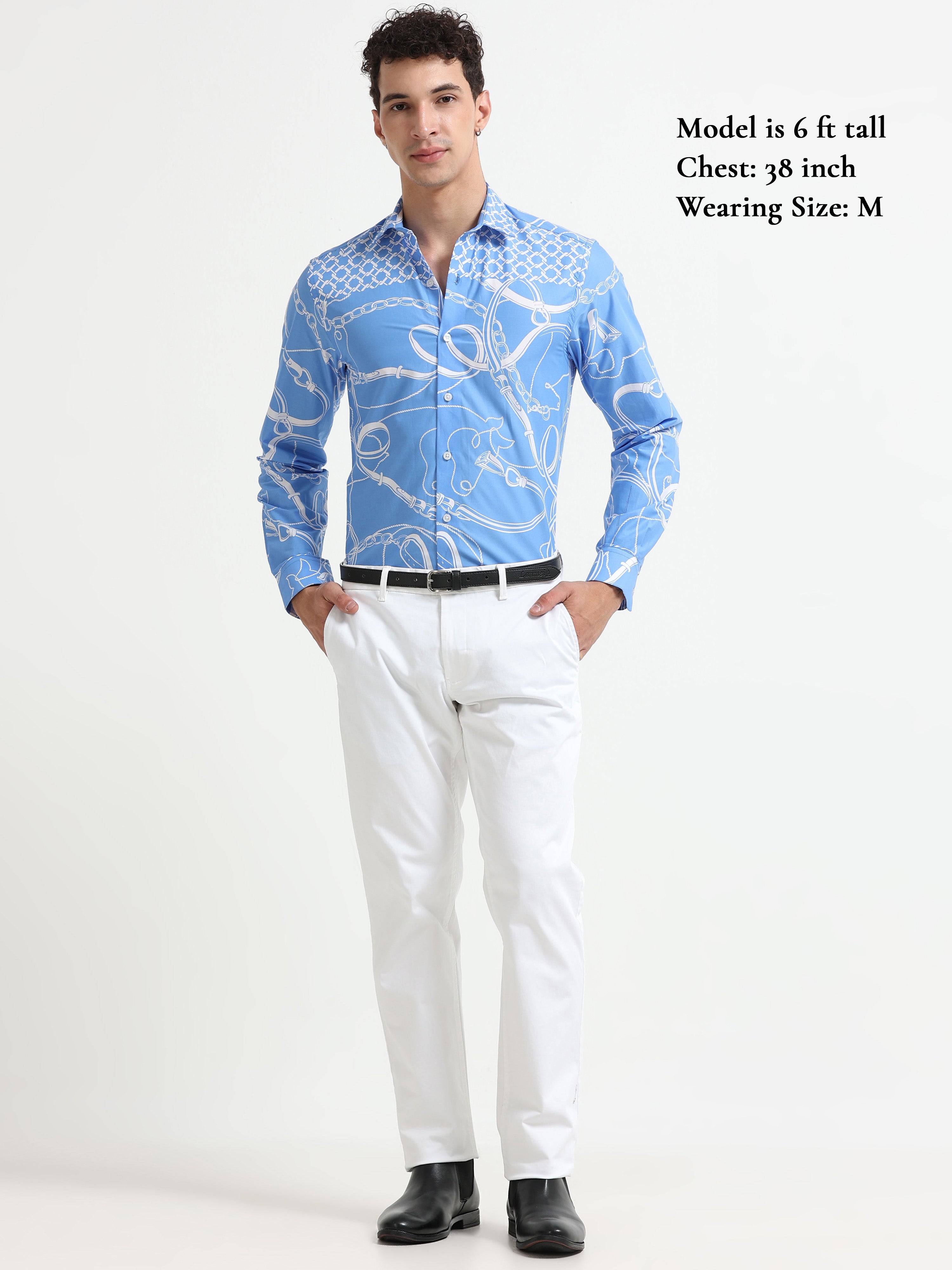 Cerulean Equestrian Link Printed Shirt