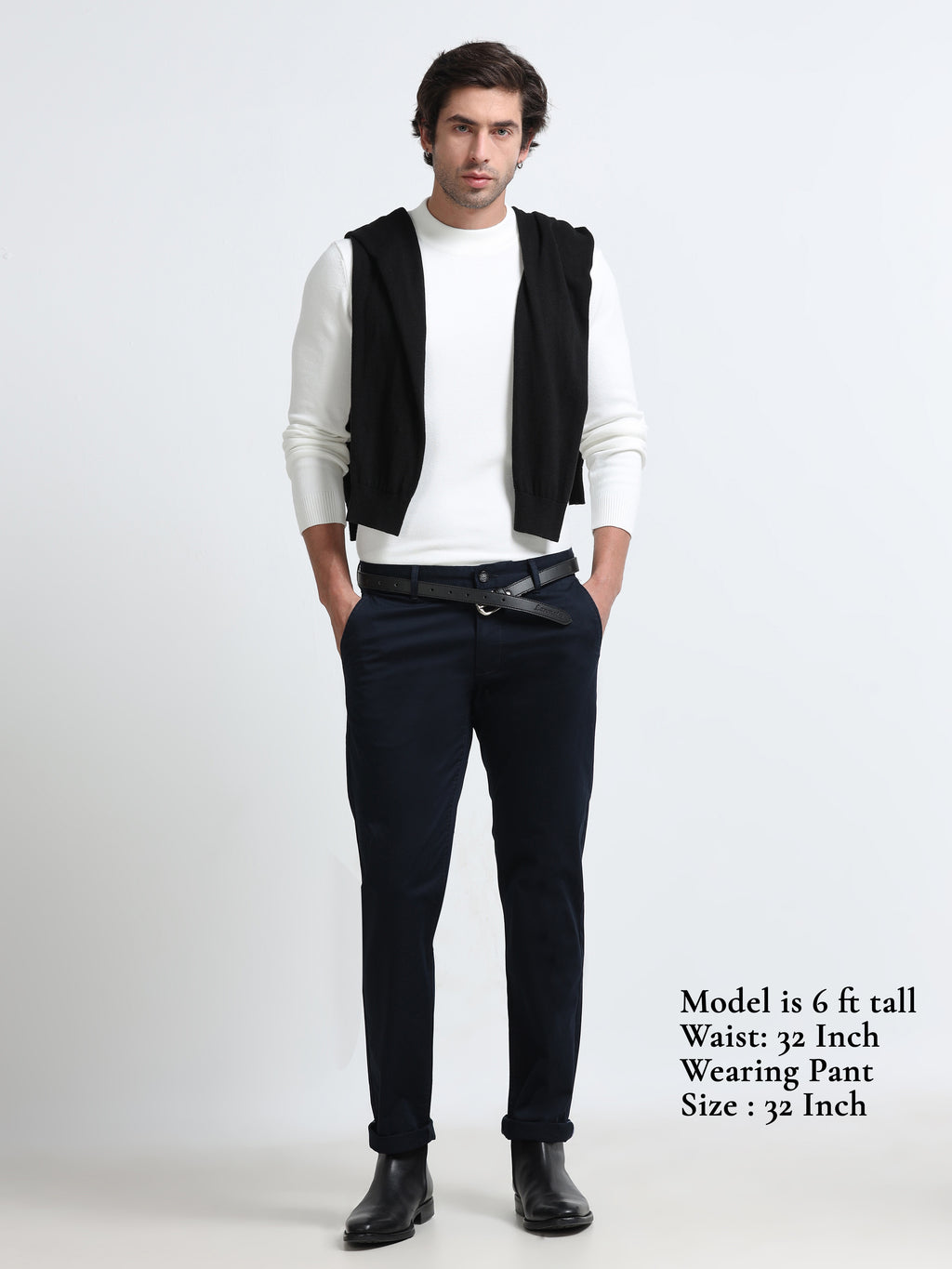 NAVY BLUE GIZZA COTTON TROUSER