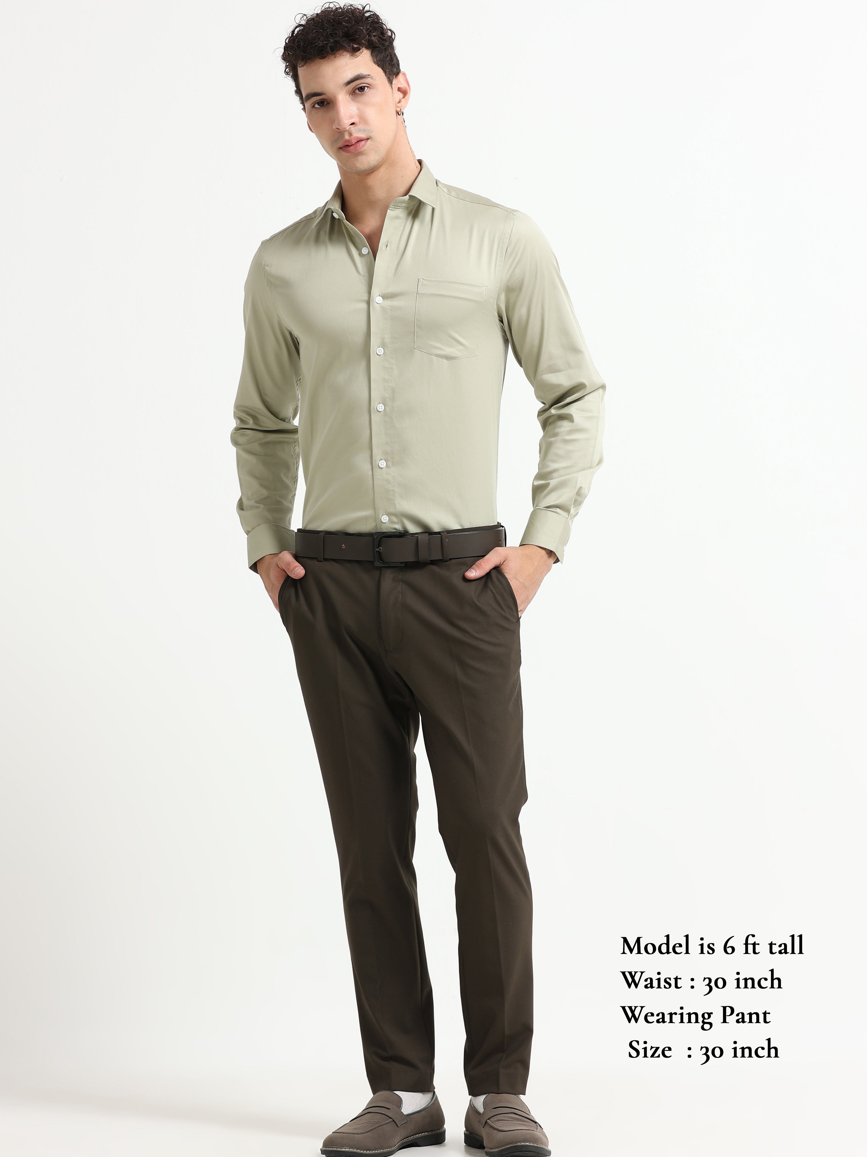 COFFEE BROWN 4 WAY STRETCH VISCOSE BLEND FORMAL PANT