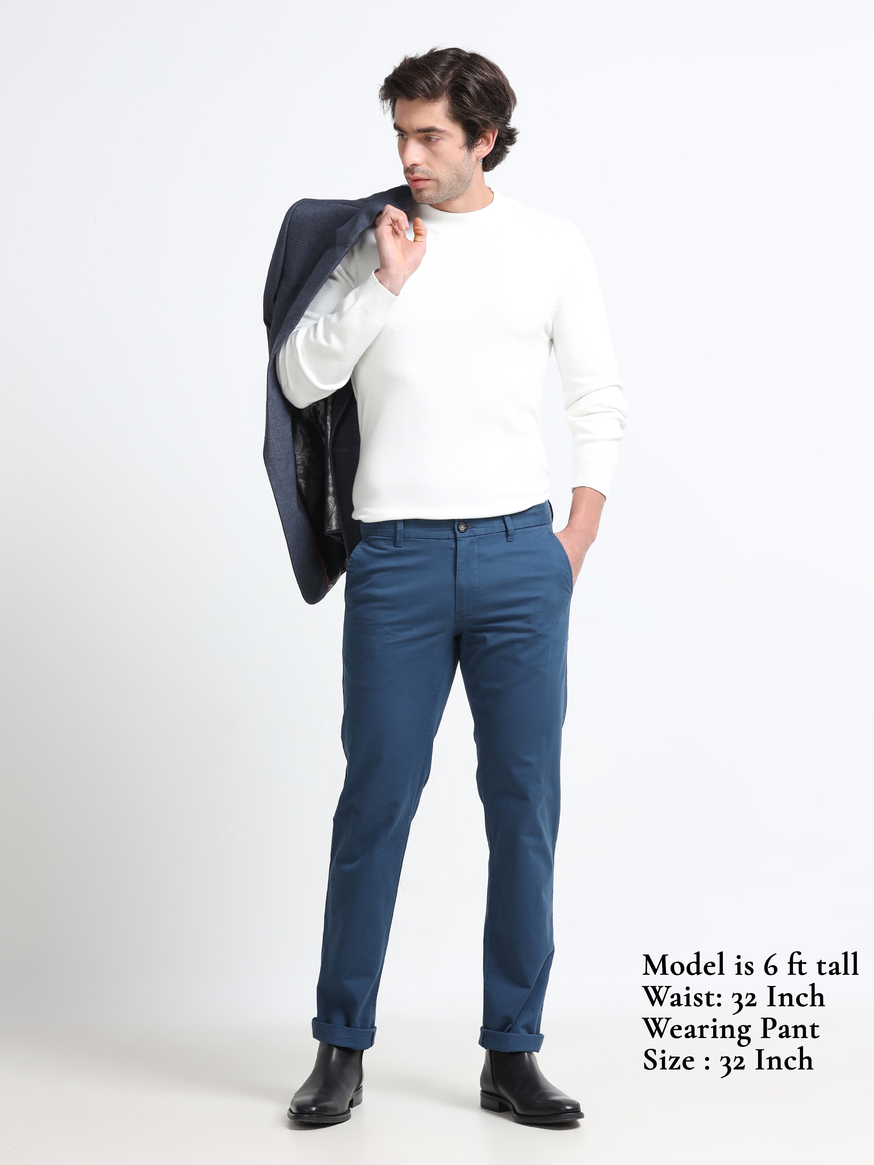 ROYAL BLUE GAP TWILL STRETCH TROUSERS