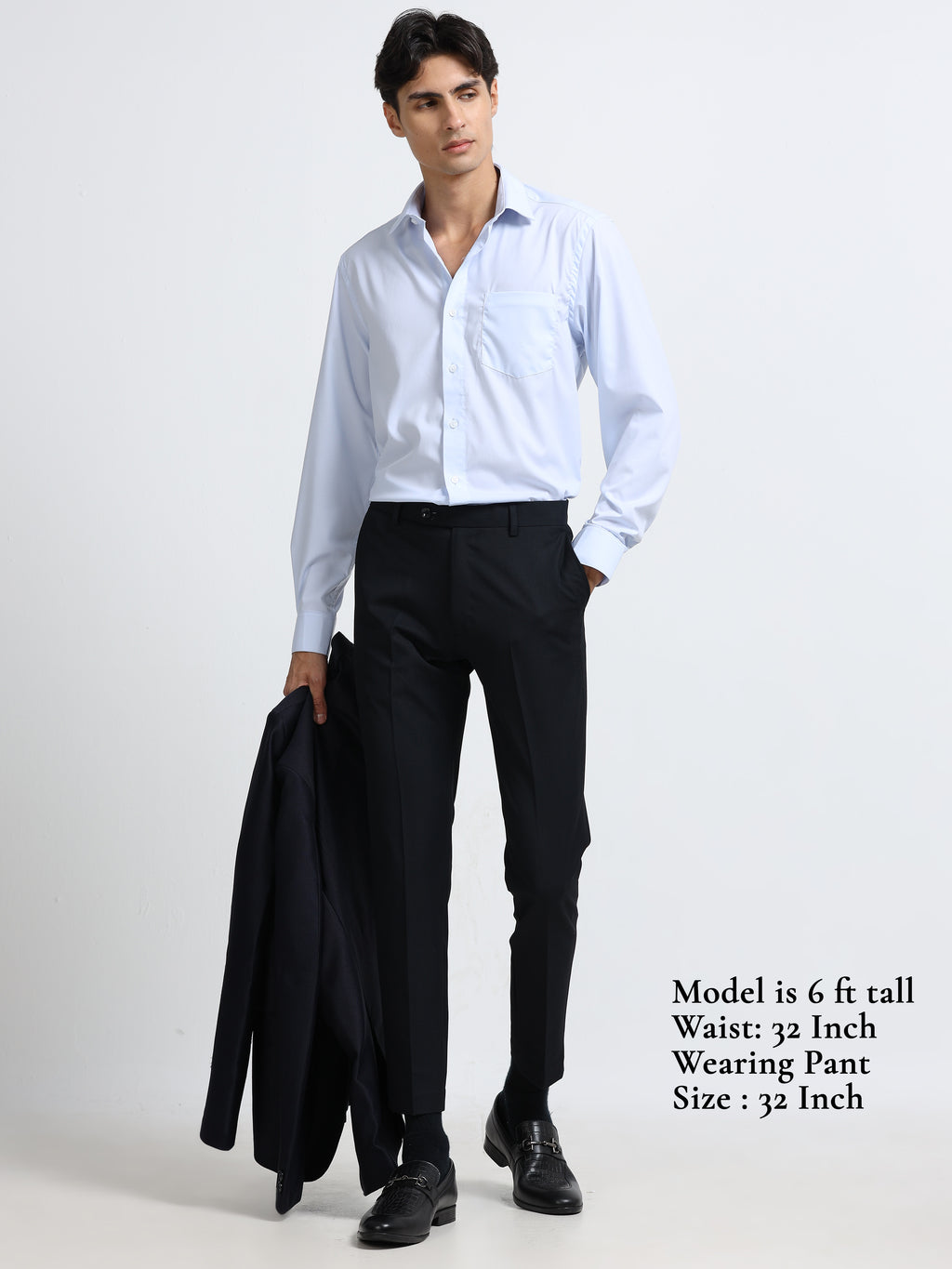 NAVY BLUE 4 WAY STRETCH VISCOSE BLEND FORMAL PANT