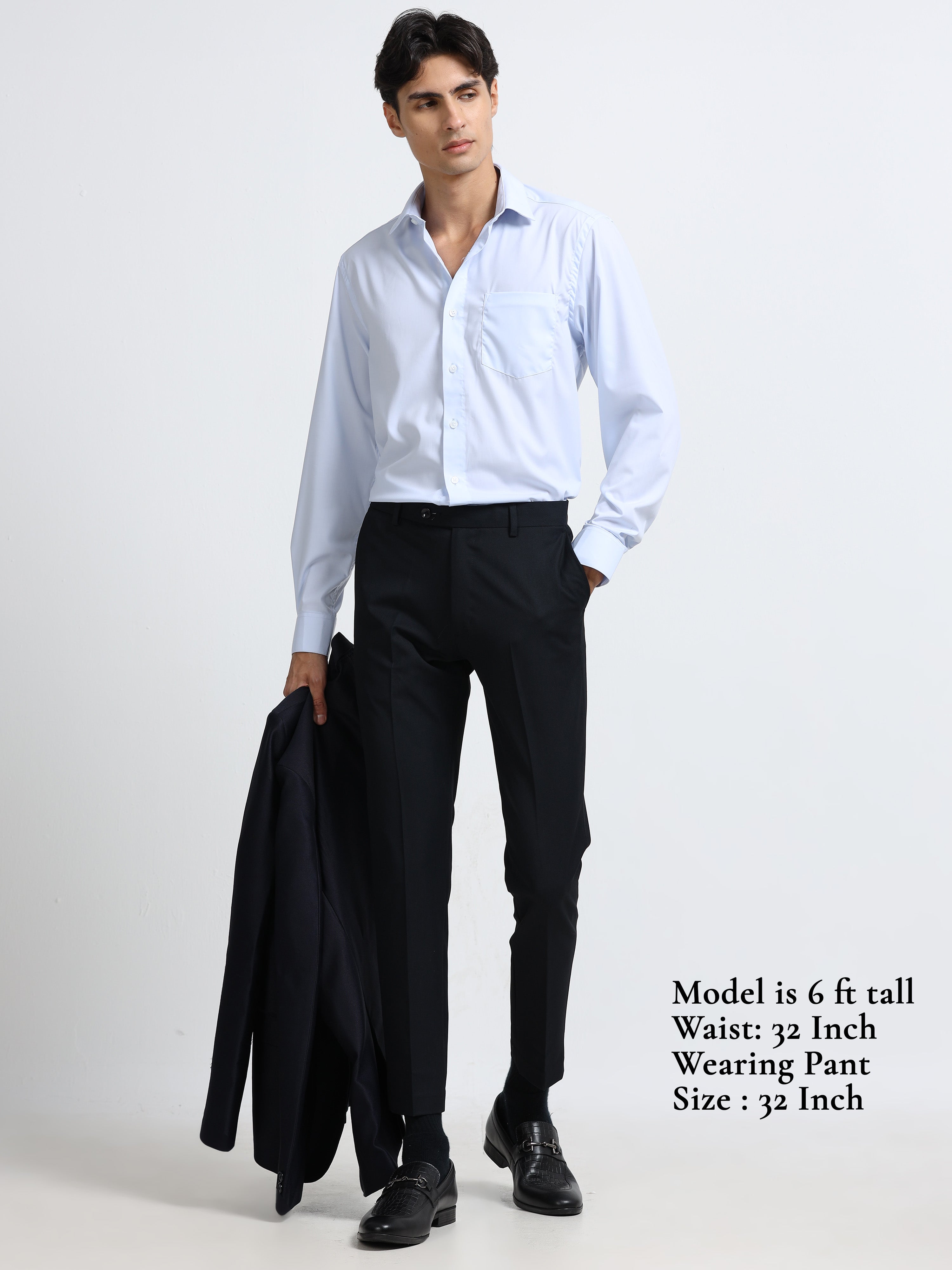 NAVY BLUE 4 WAY STRETCH VISCOSE BLEND FORMAL PANT