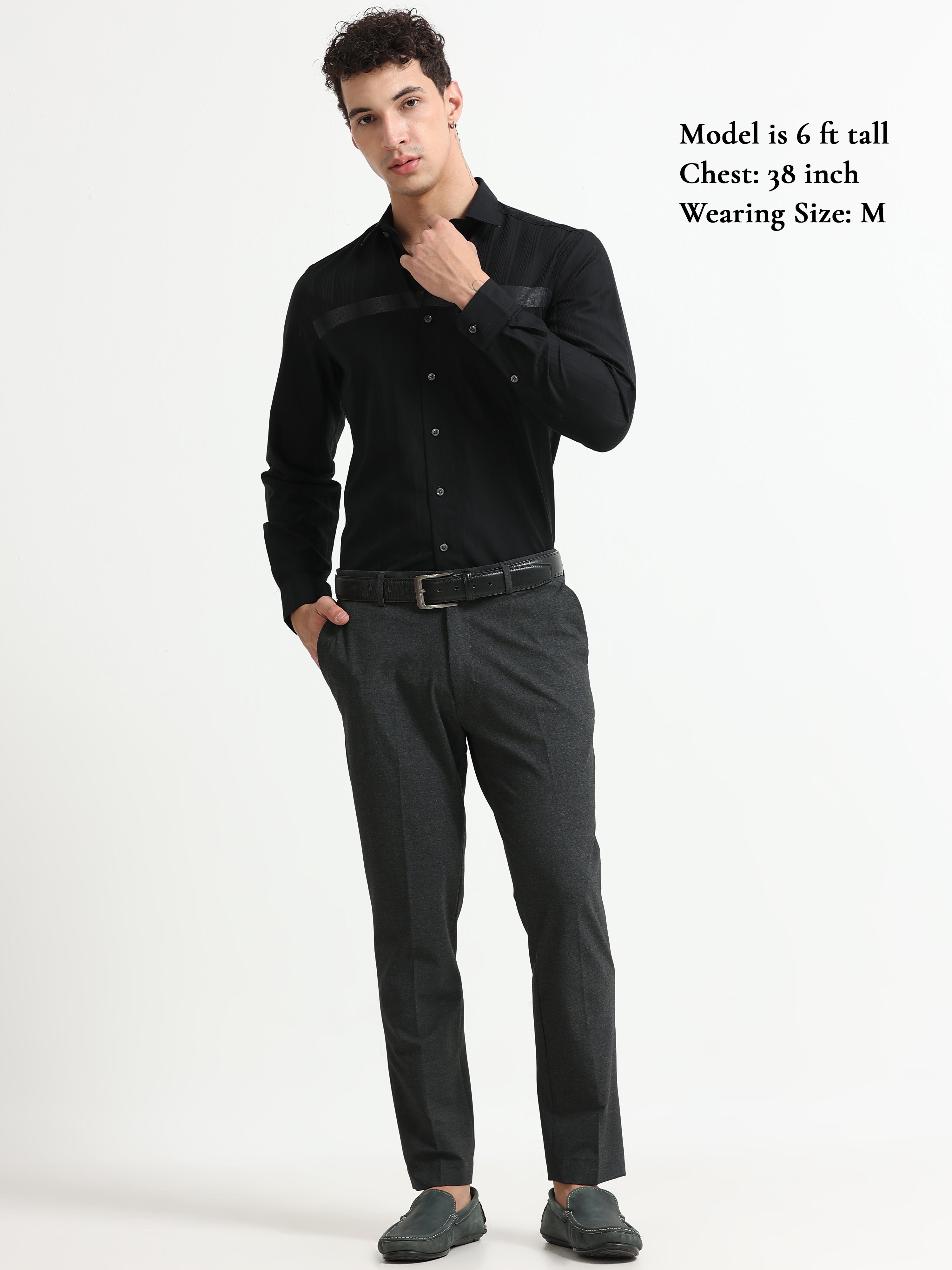 Midnight Linear Signature Jacquard Shirt