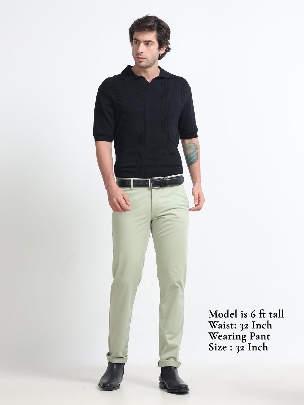PISTA GREEN CONVERSE COTTON LYCRA STRECTH TROUSERS