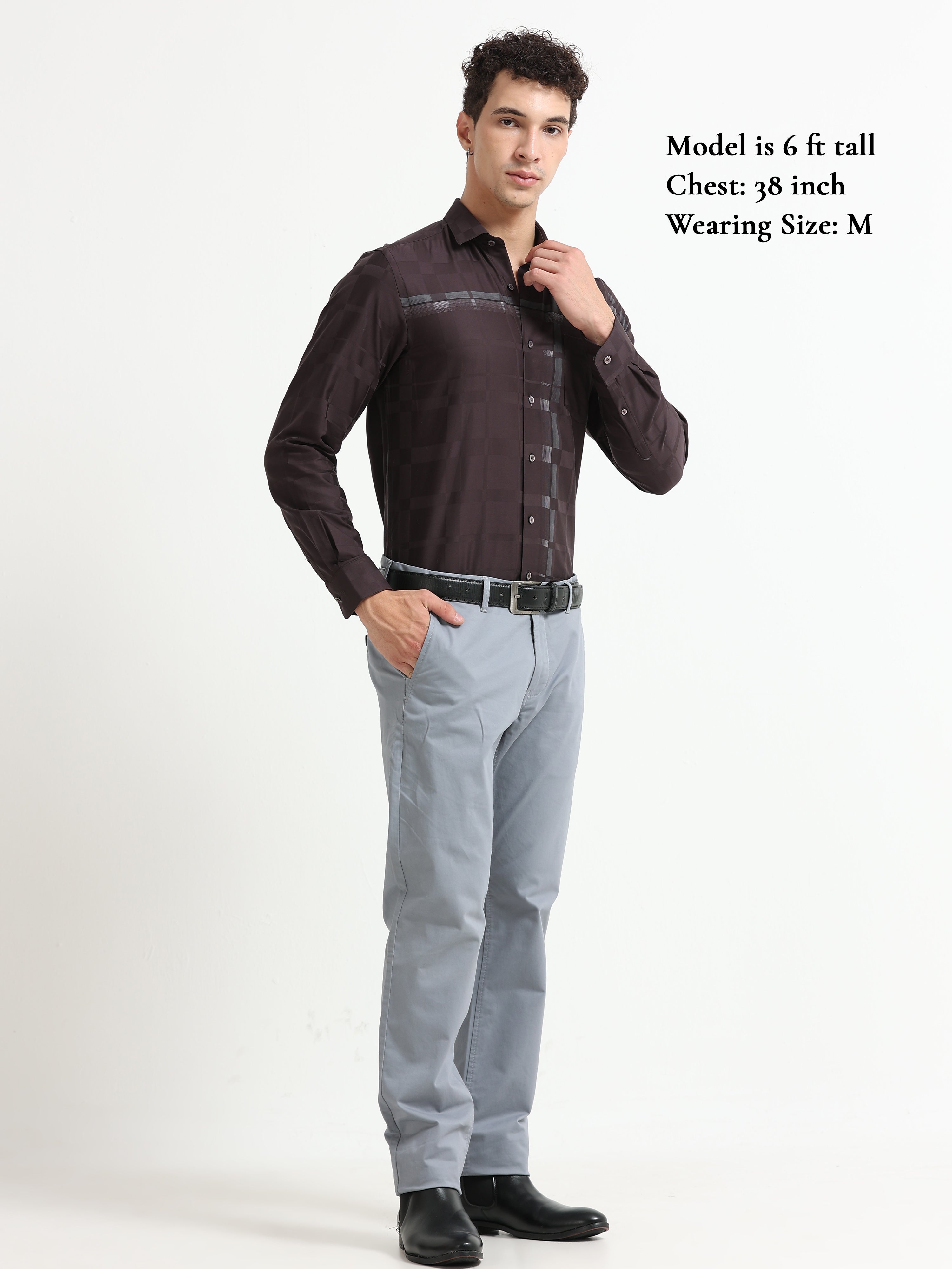 Espresso Checker Jacquard Shirt