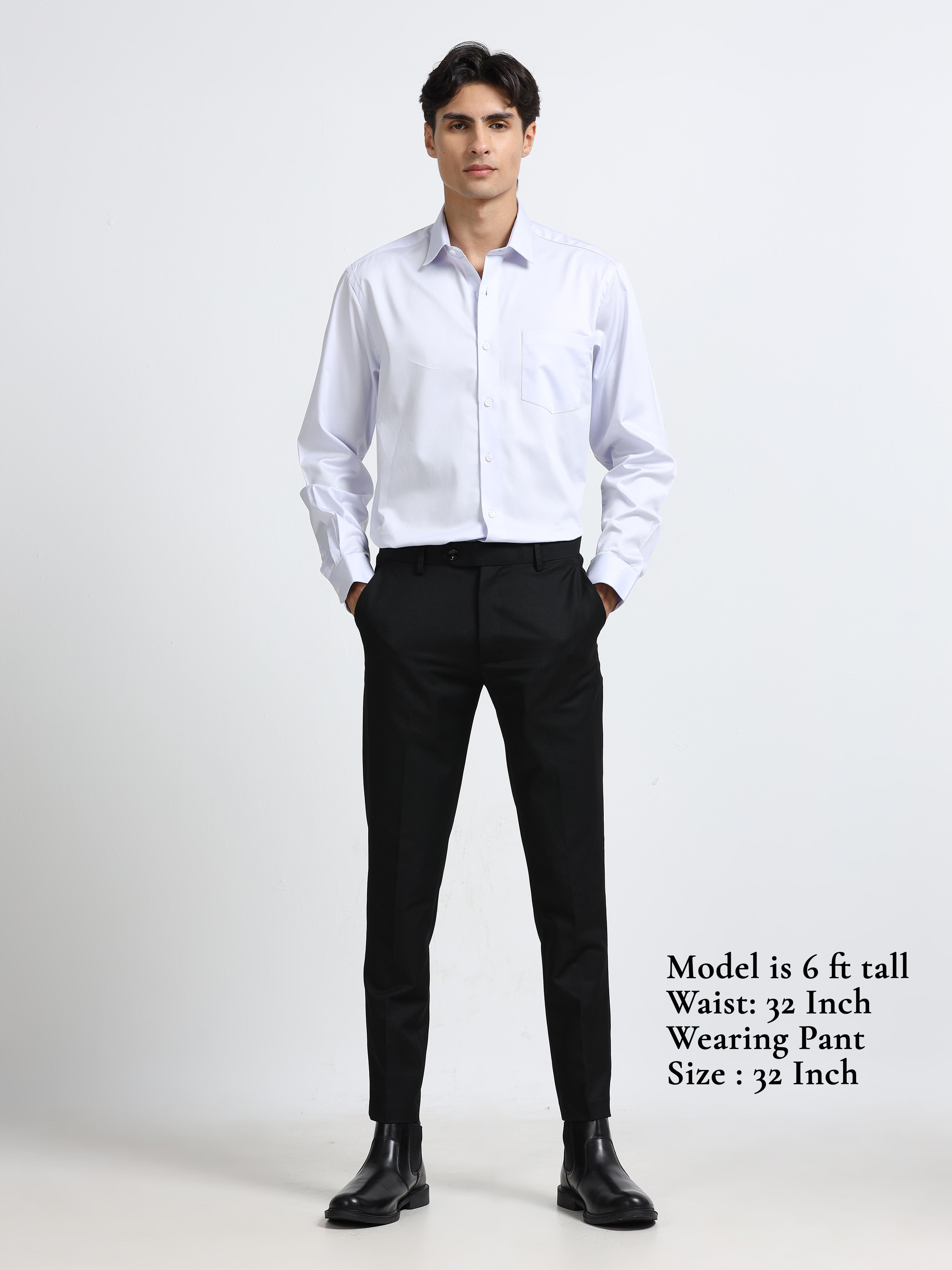 CARBON BLACK 4 WAY STRETCH VISCOSE BLEND FORMAL PANT