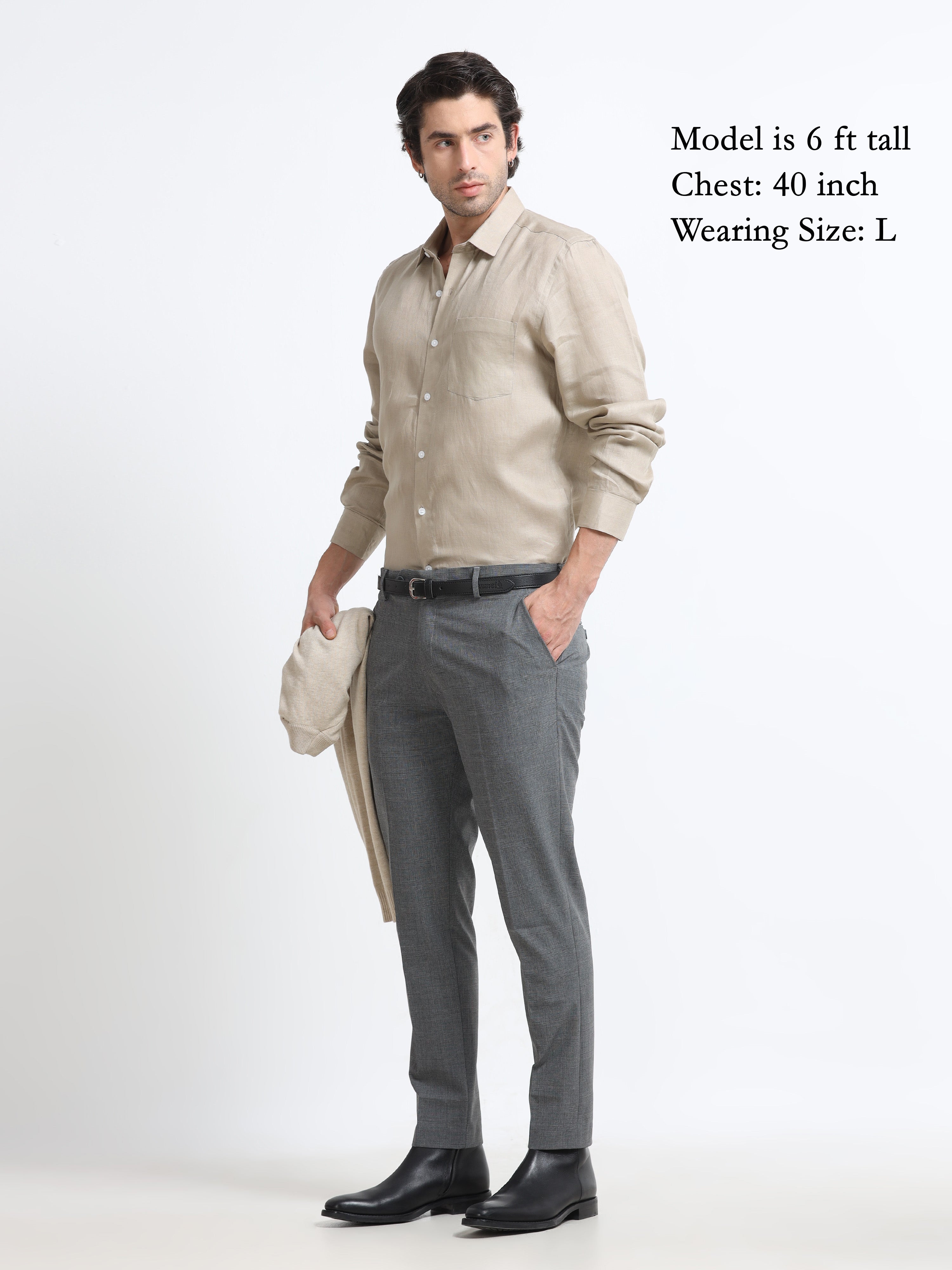 Sahara Sand Linen Solid Shirt
