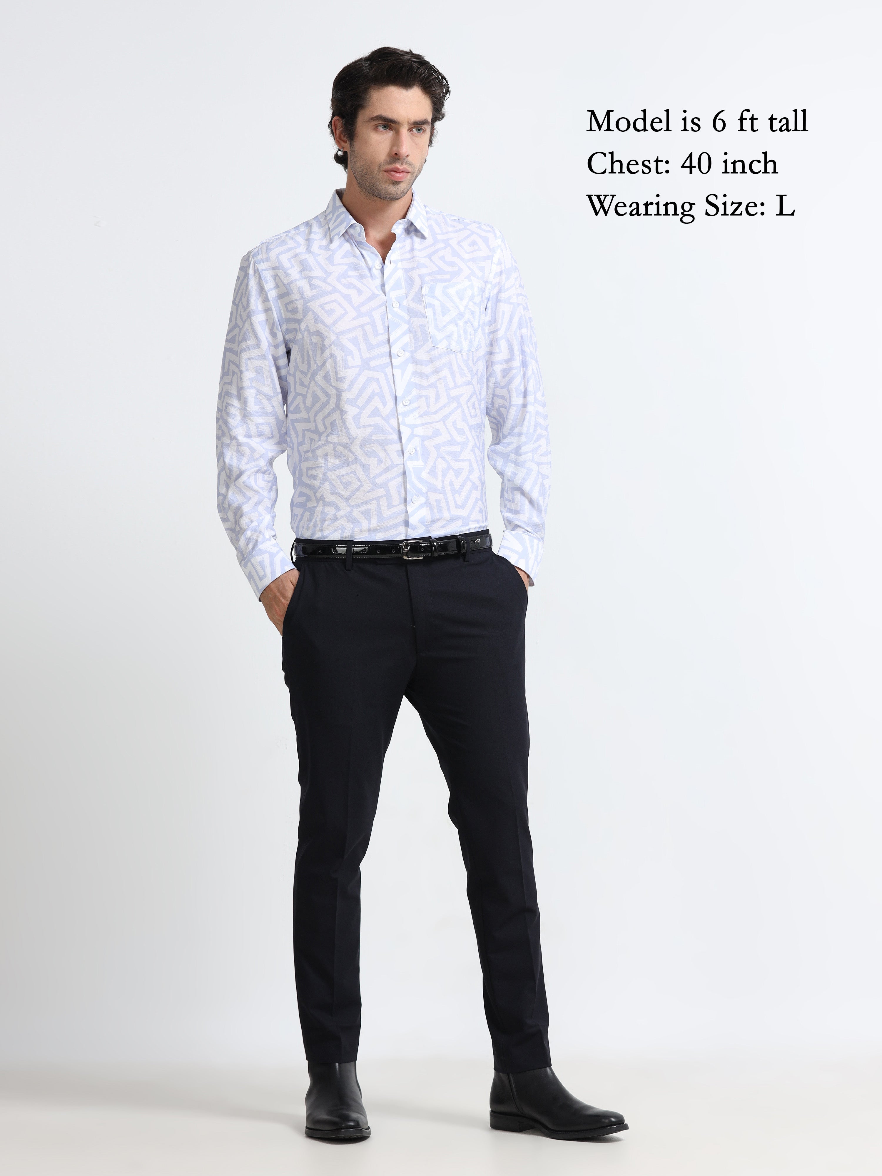 Lavender Mist Abstract Meridian Printed Shirt