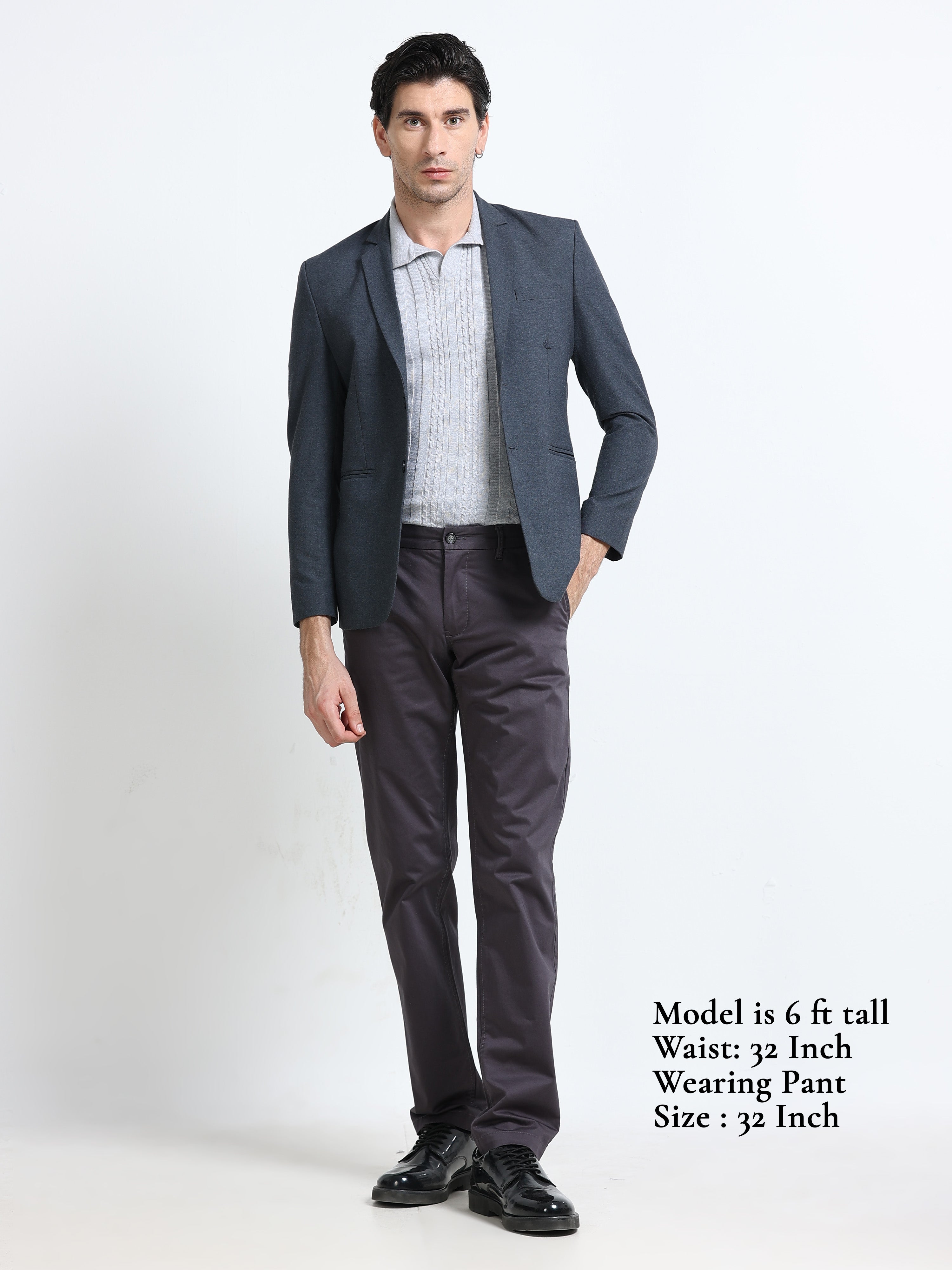 DARK GREY GIZZA COTTON TROUSER