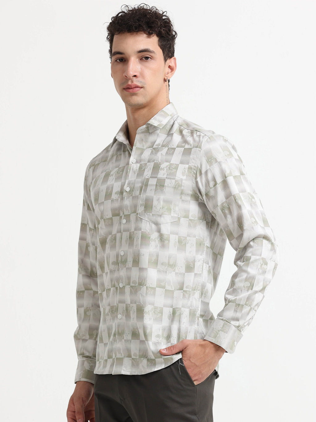 Shadow Flora Checkerboard Jacquard Shirt