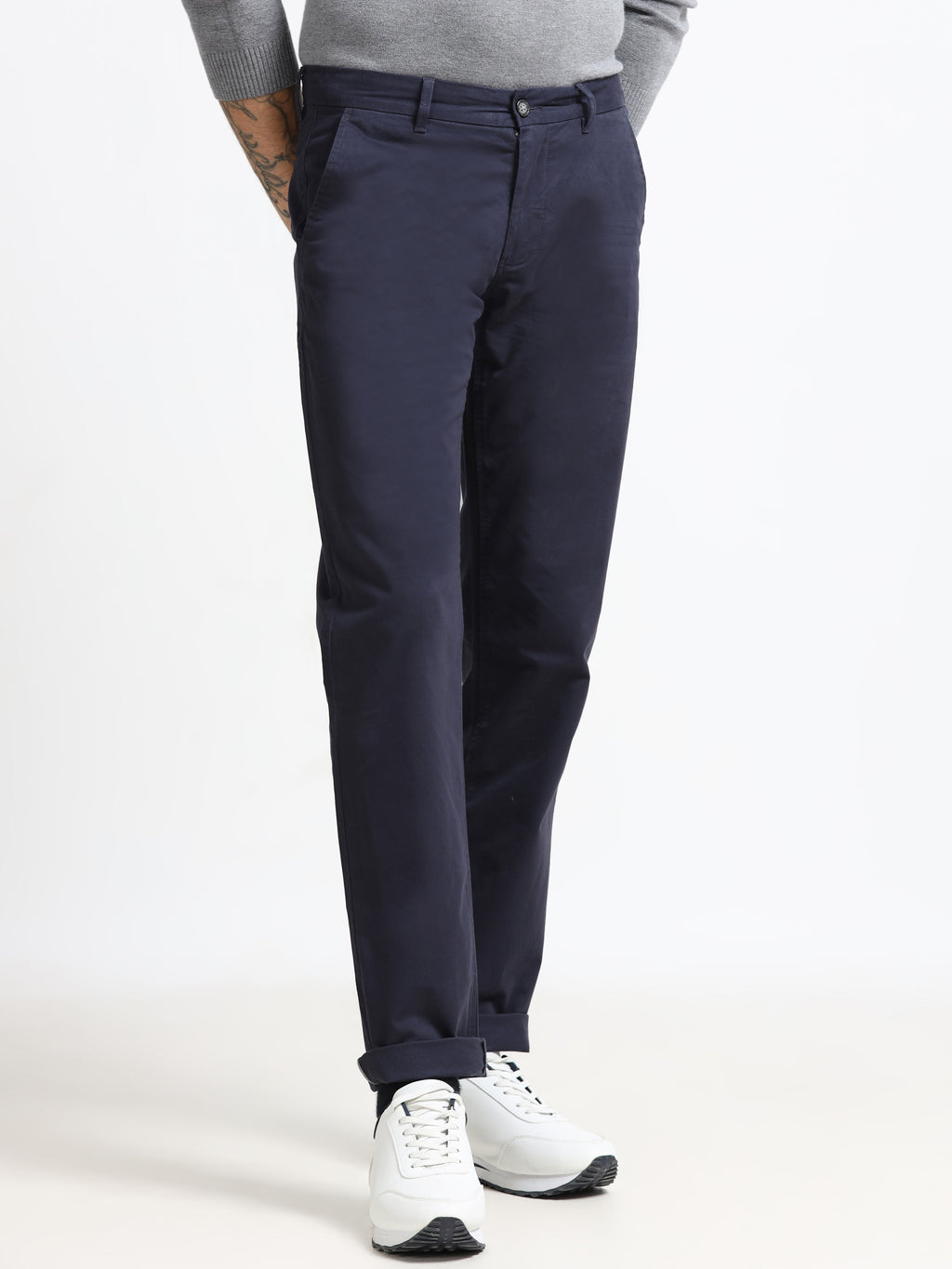 DARK BLUE CONVERSE COTTON LYCRA STRECTH TROUSERS