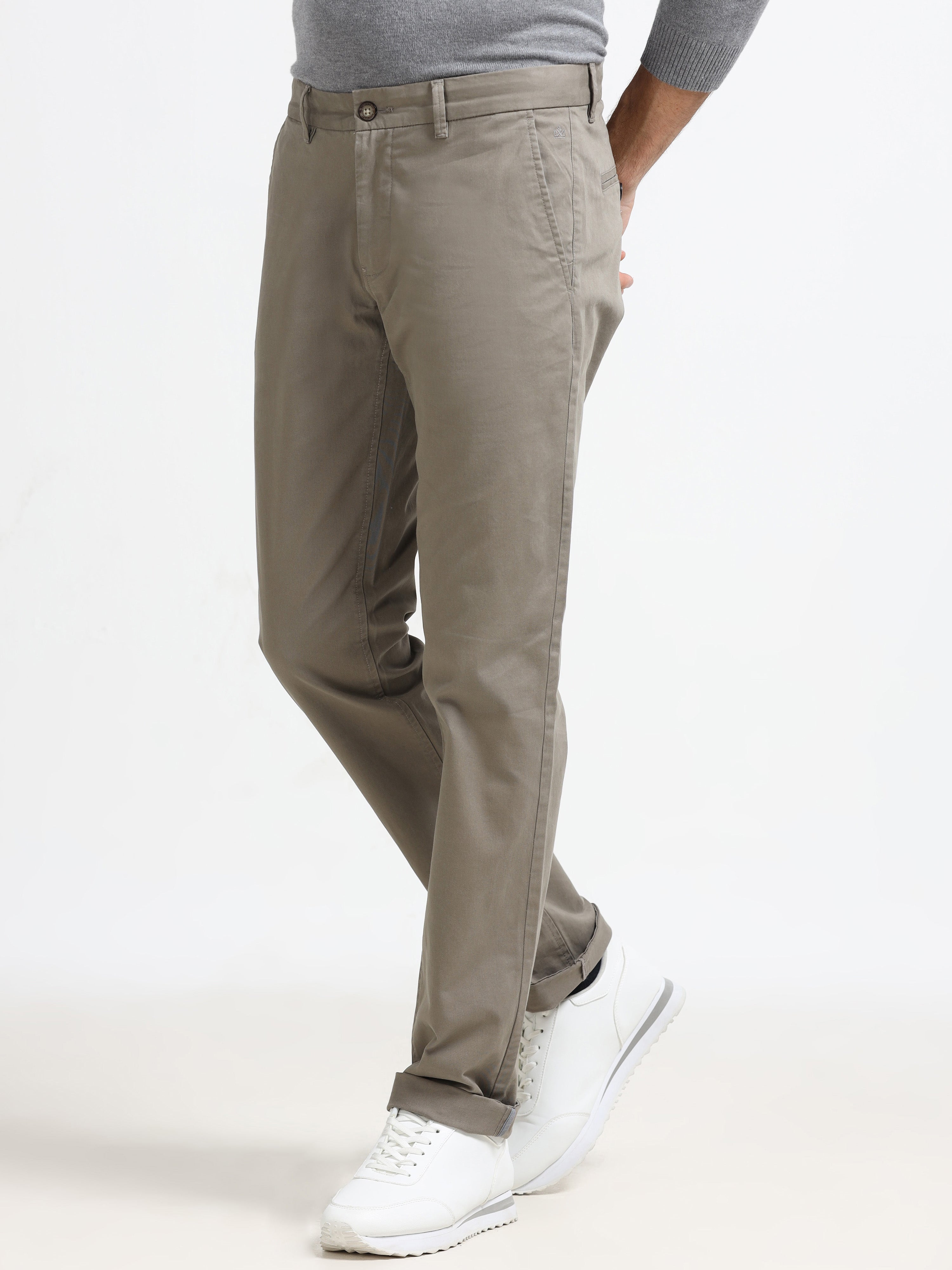 LIGHT KHAKI GAP TWILL STRETCH TROUSERS