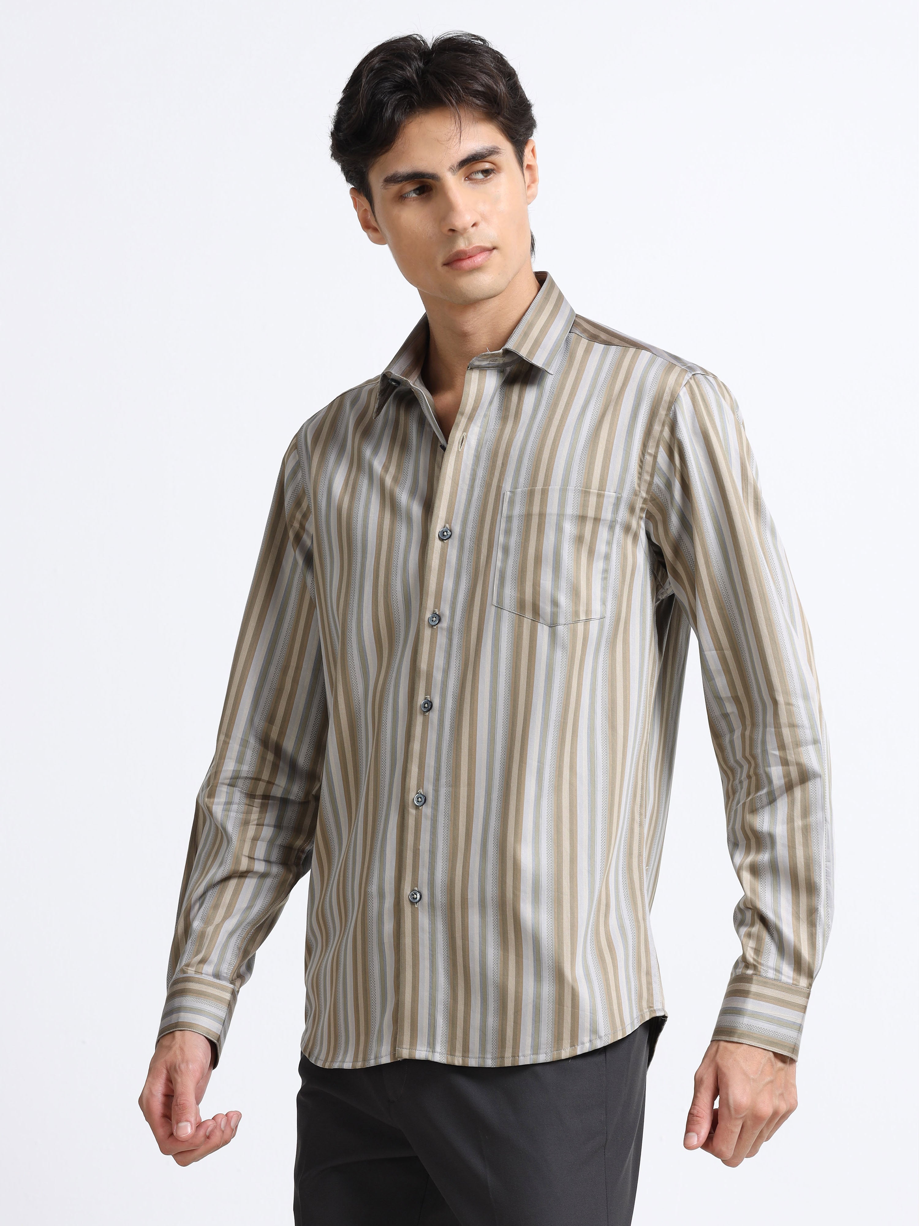 Sahara Stripe Jacquard Artisan Shirt