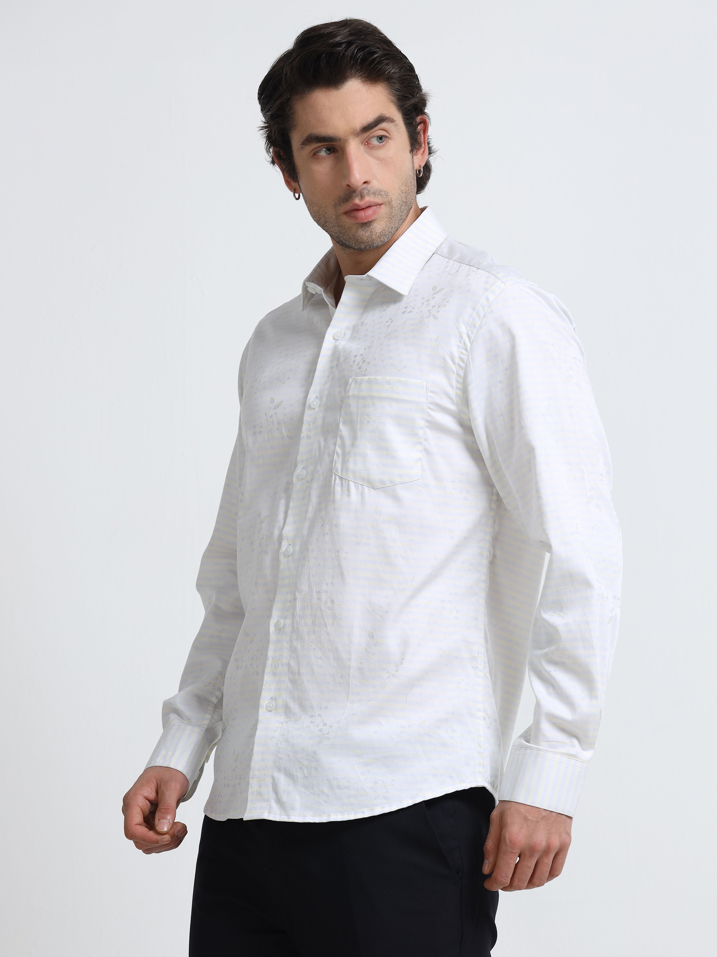 Ivory Bloom Heritage Stripe Shirt