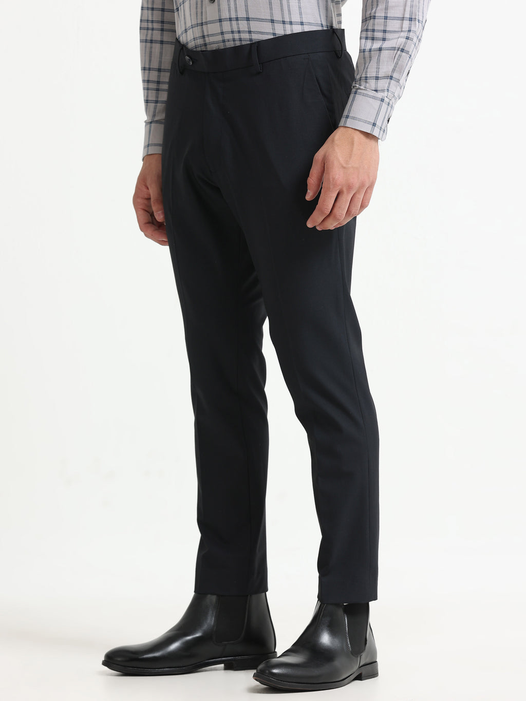 DARK BLUE 4 WAY STRETCH VISCOSE BLEND FORMAL PANT