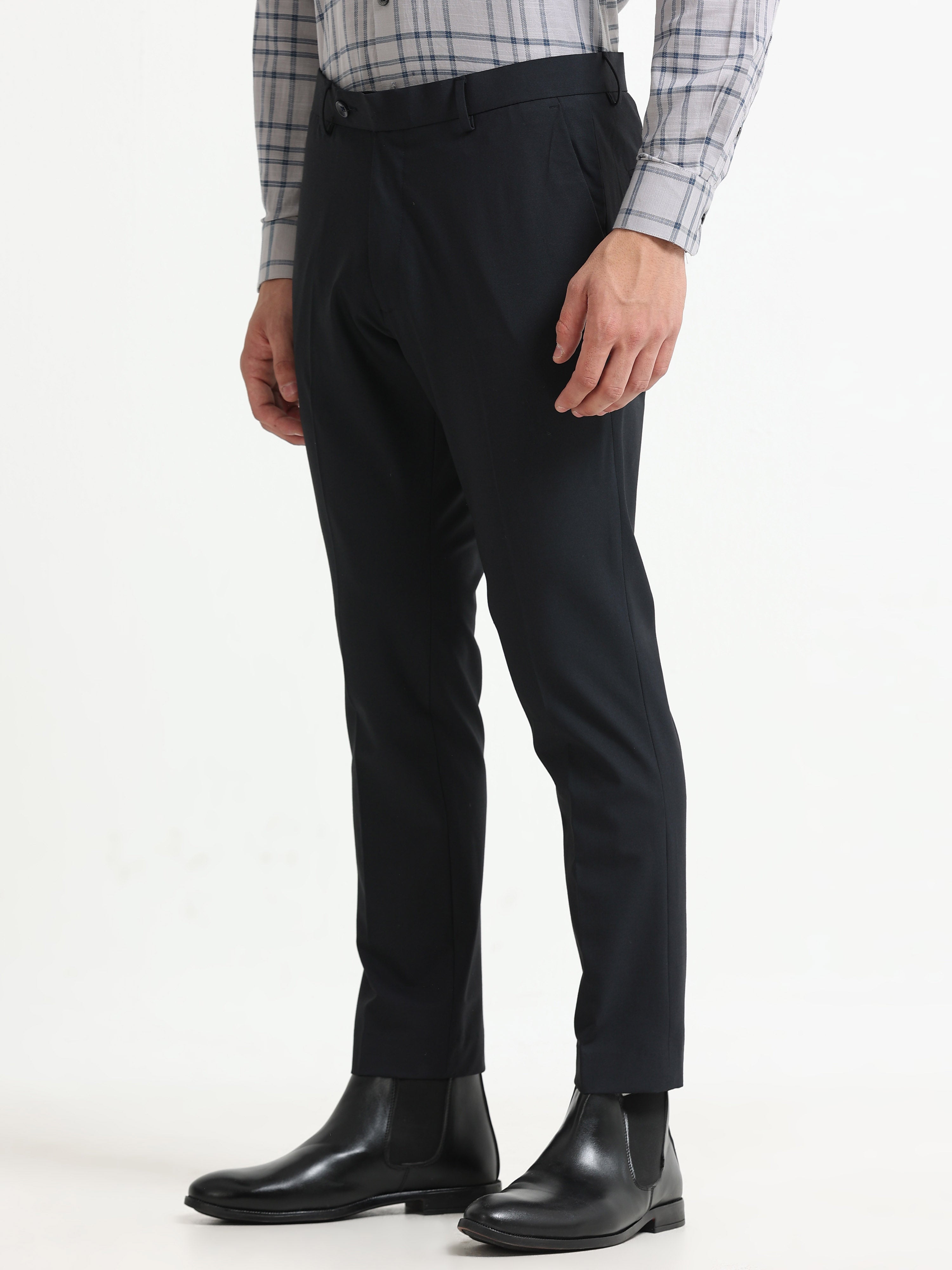 DARK BLUE 4 WAY STRETCH VISCOSE BLEND FORMAL PANT