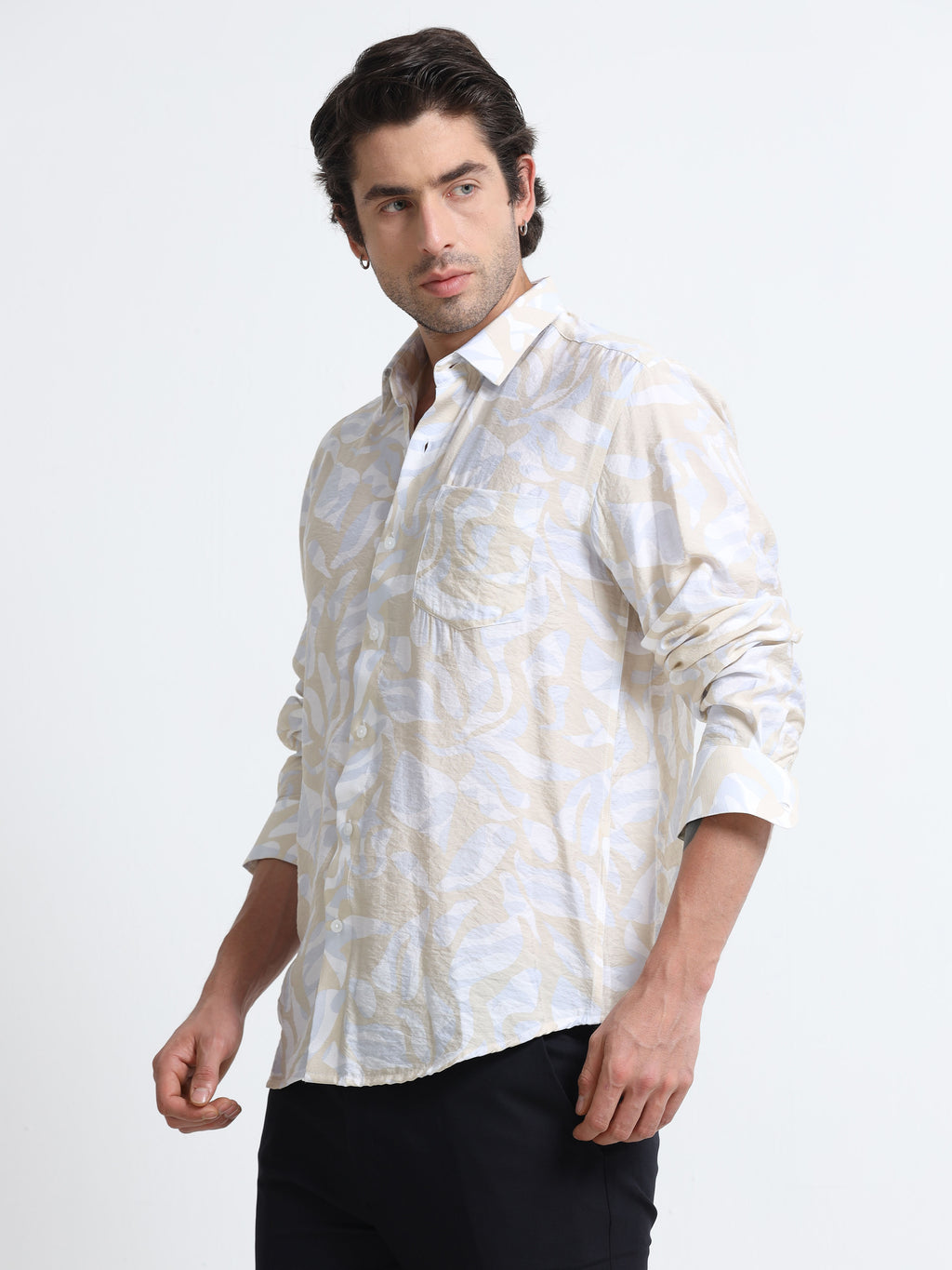Sahara Mist Cotton Crush Printed Shirt