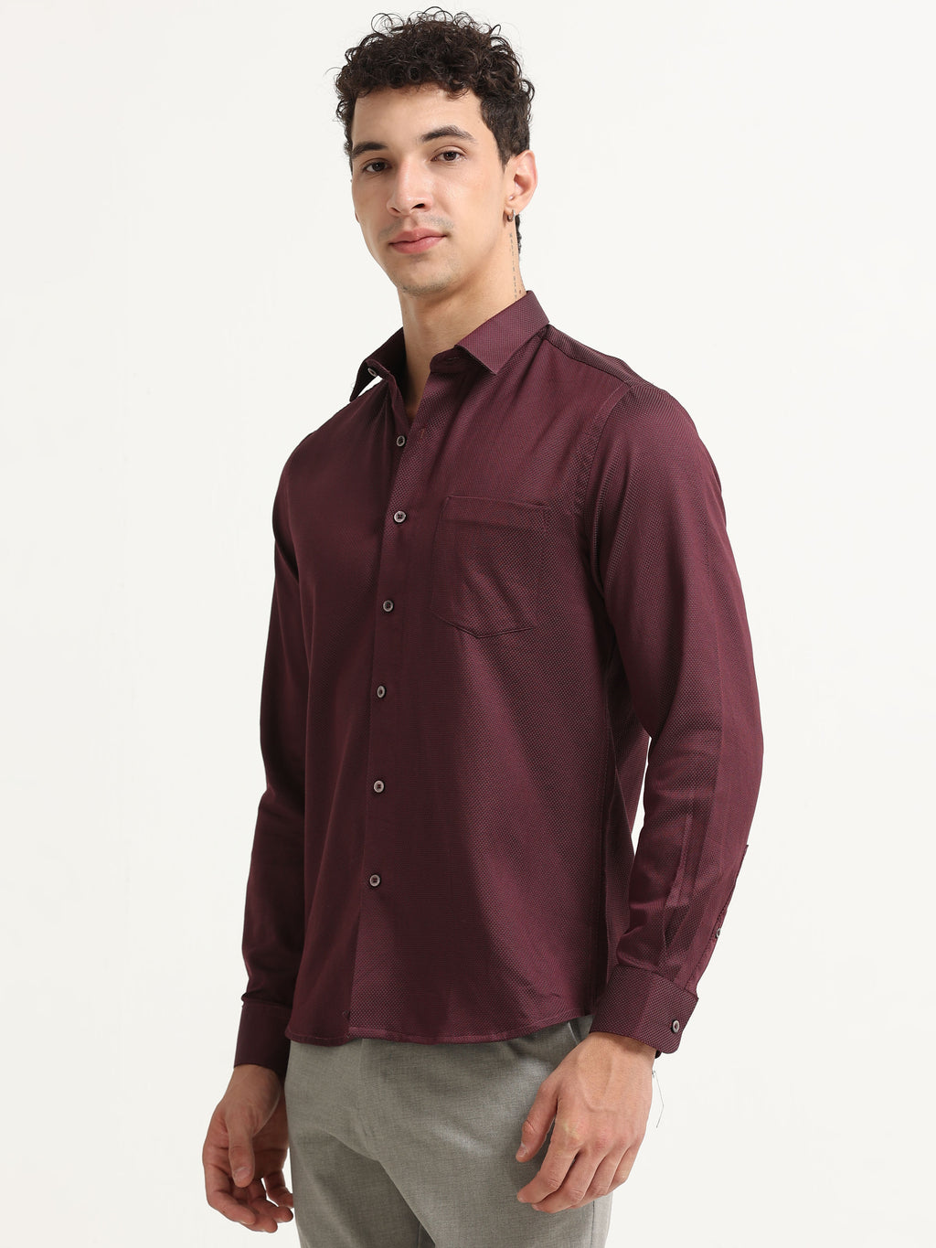 Oxblood Royale Textured Shirt