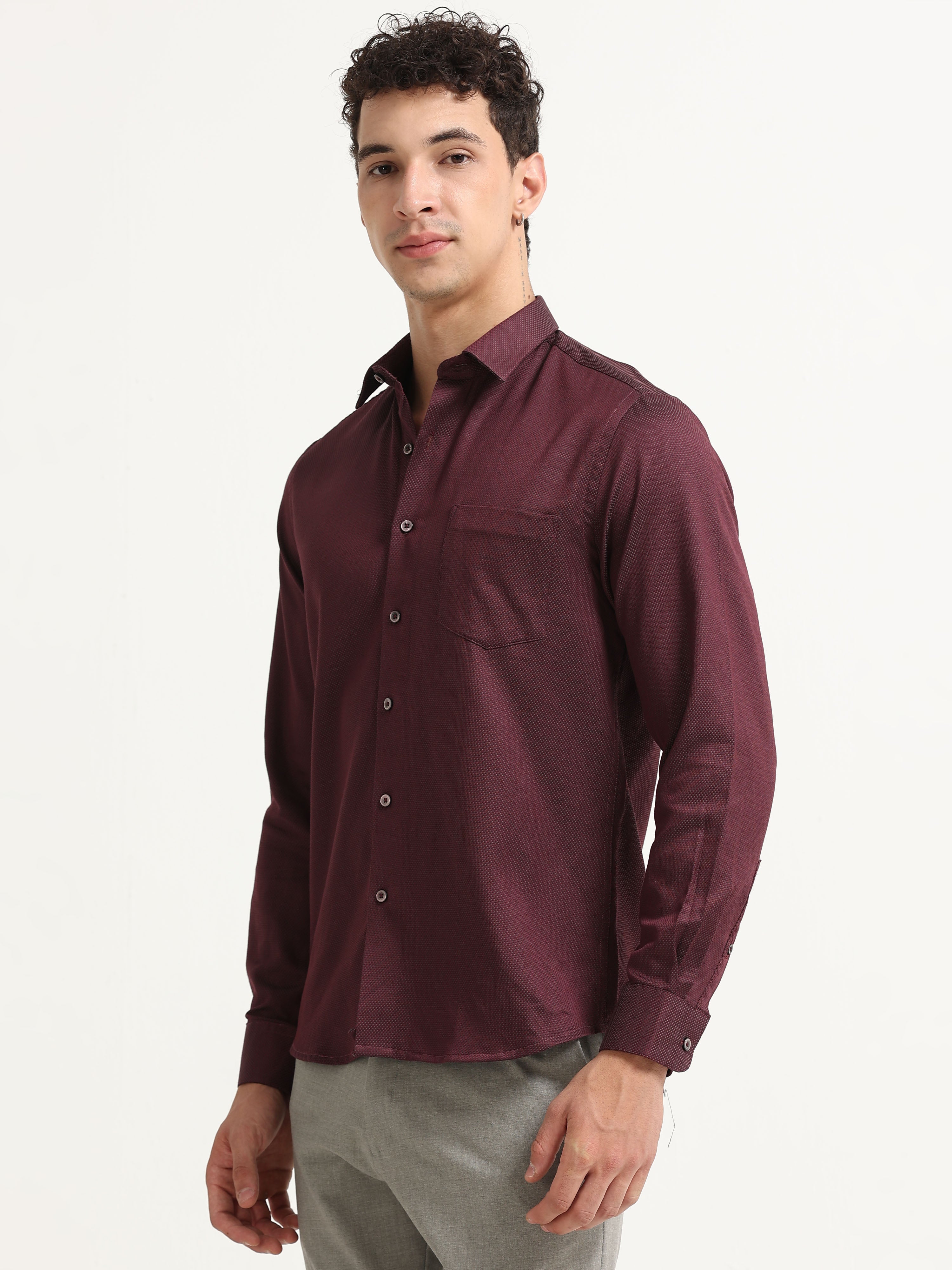Oxblood Royale Textured Shirt