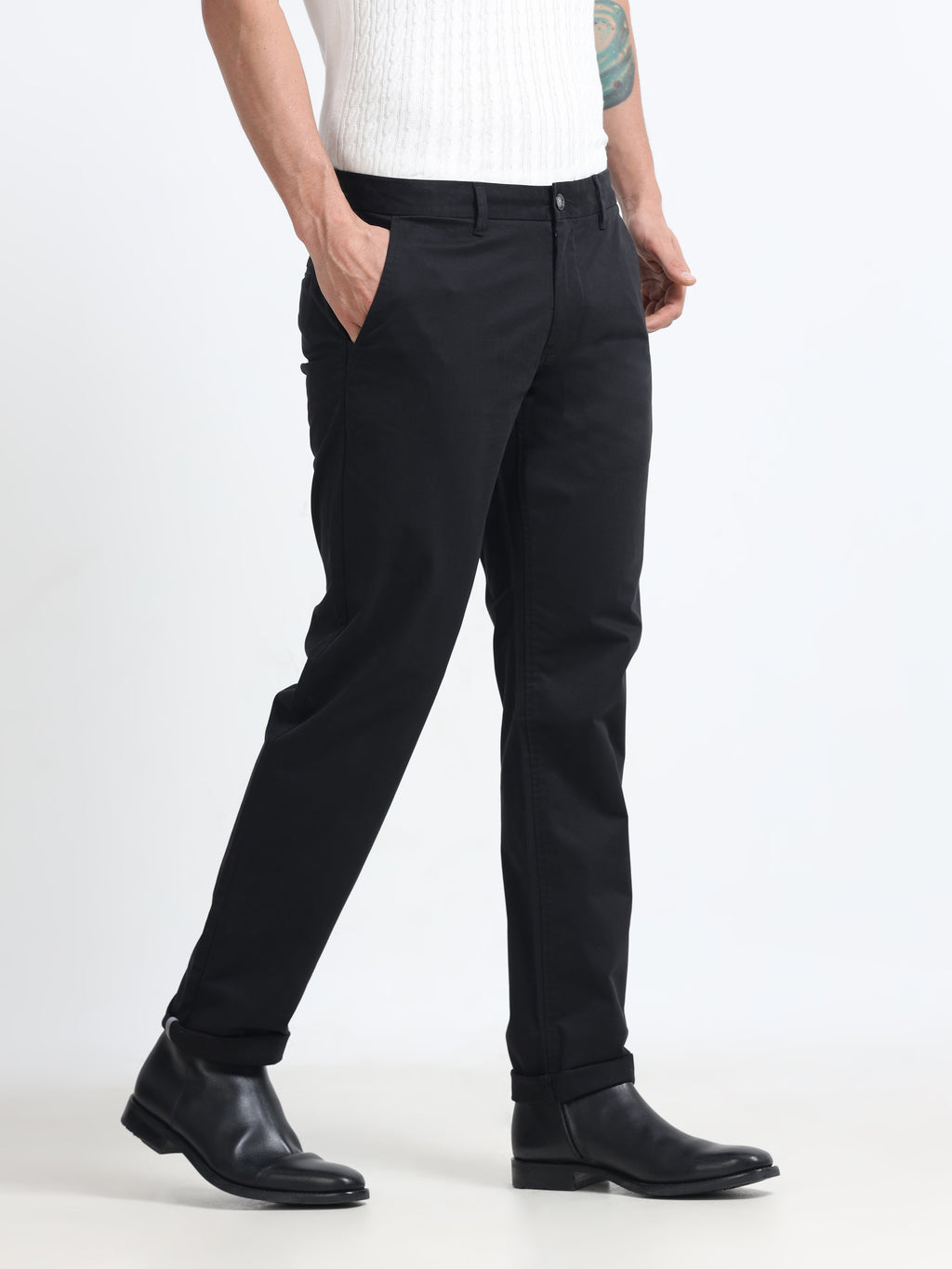 DEEP NAVY BLUE CONVERSE COTTON LYCRA STRECTH TROUSERS