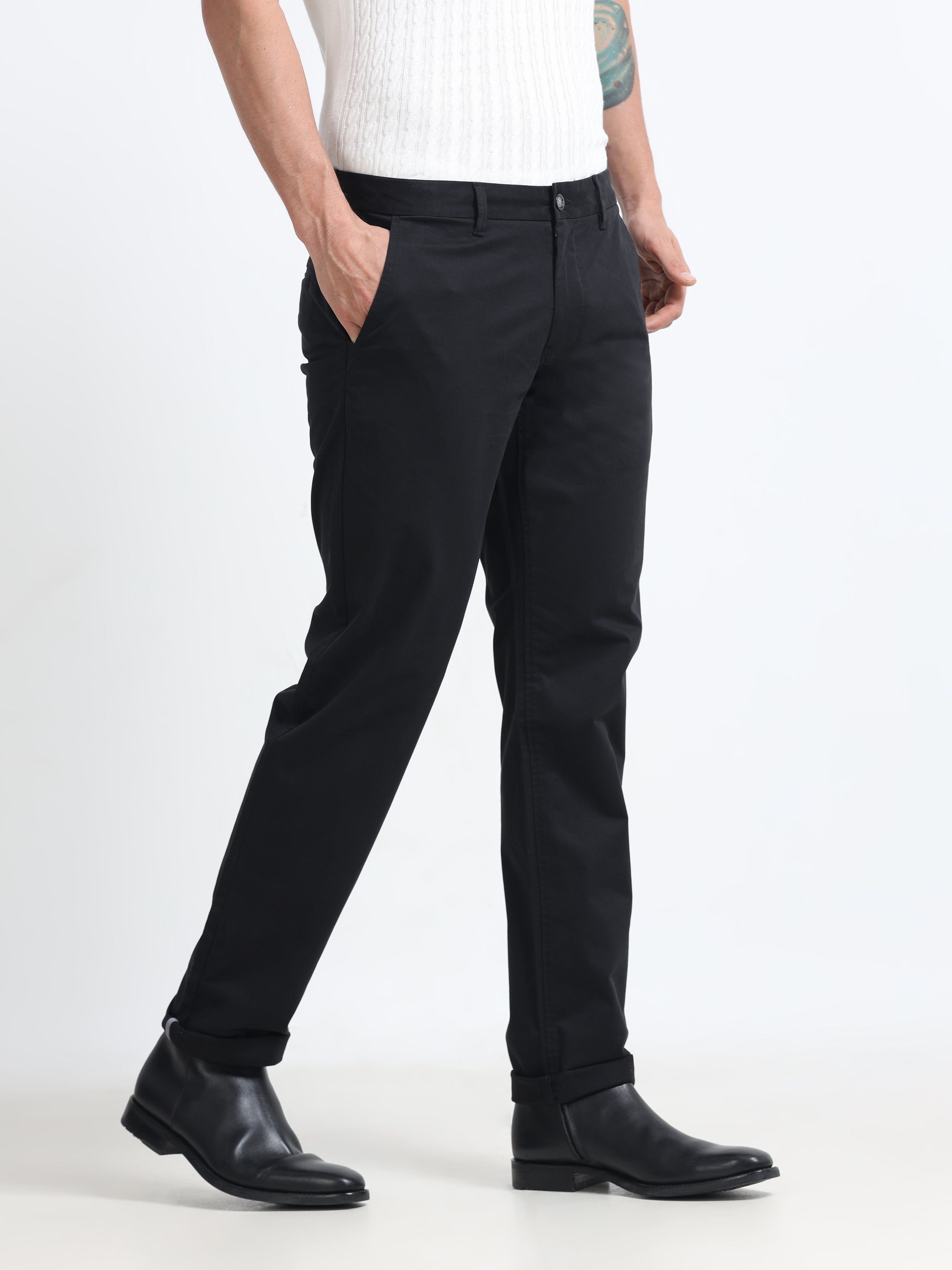 DEEP NAVY BLUE CONVERSE COTTON LYCRA STRECTH TROUSERS