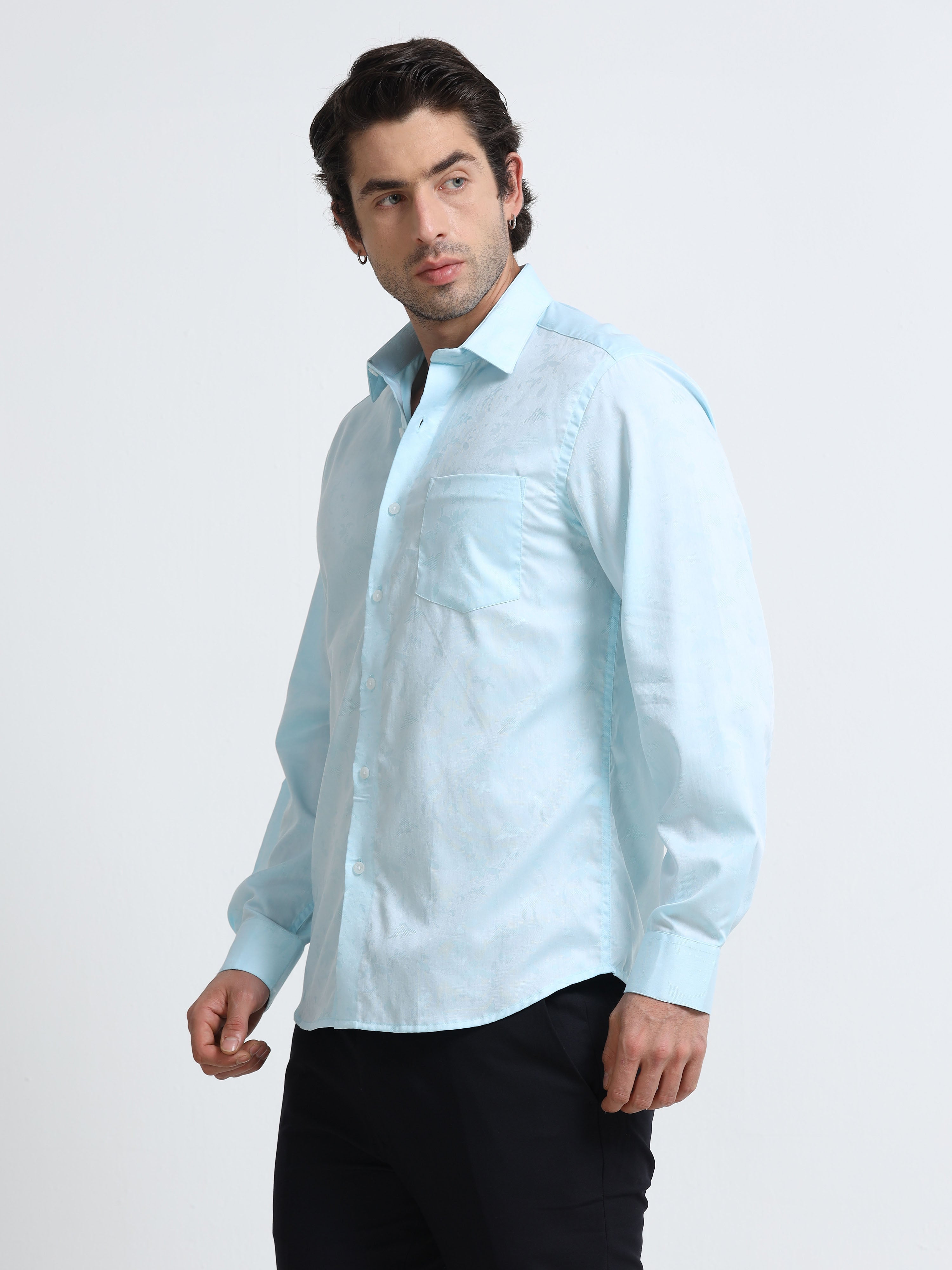 Arctic Blue Jacquard Shirt