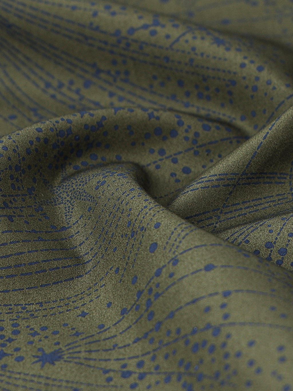 Obsidian Olive Artisan Flora Cotton Print Shirt
