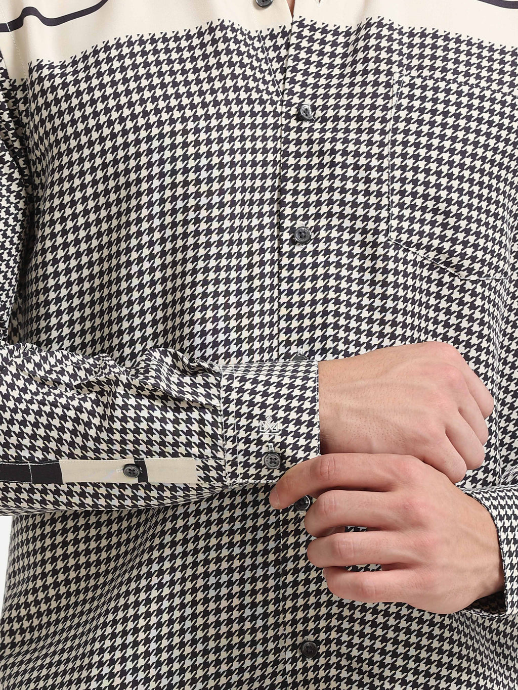 Charcoal Mosaic Houndstooth Luxe Shirt
