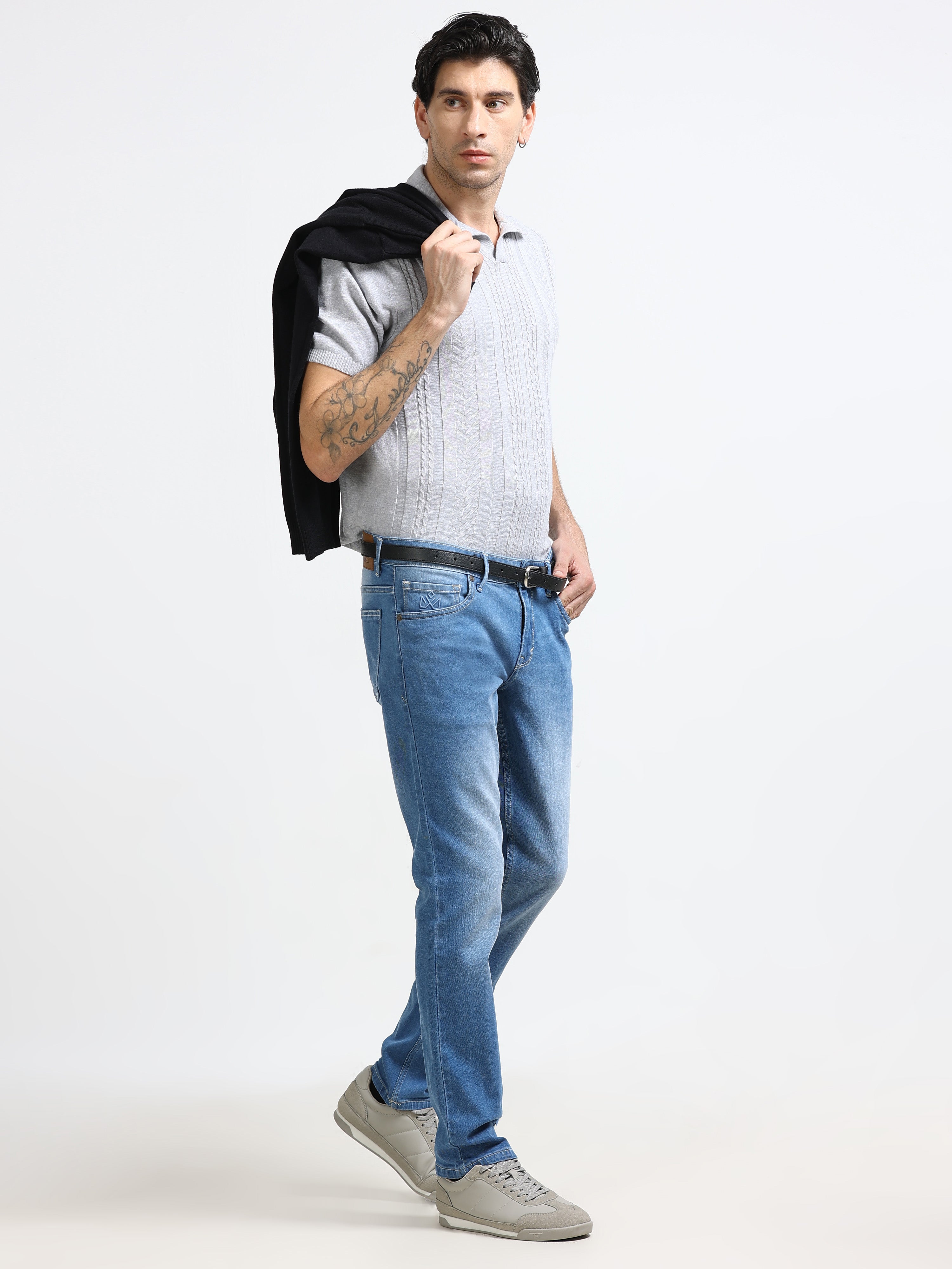 Men - Blue - Slim Fit - Denim Pant