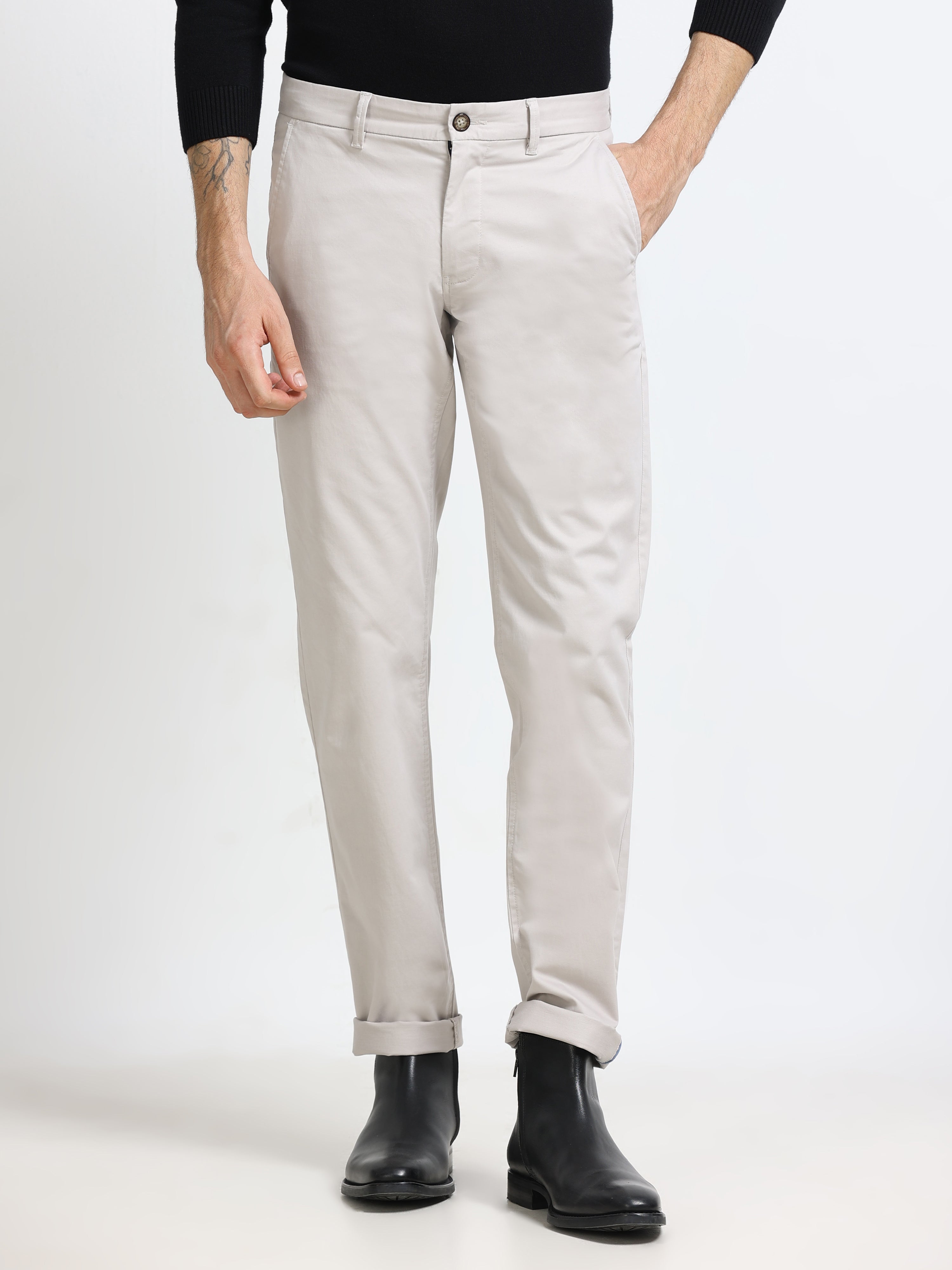 Men - Light Ash - Slim Fit - Formal Trouser