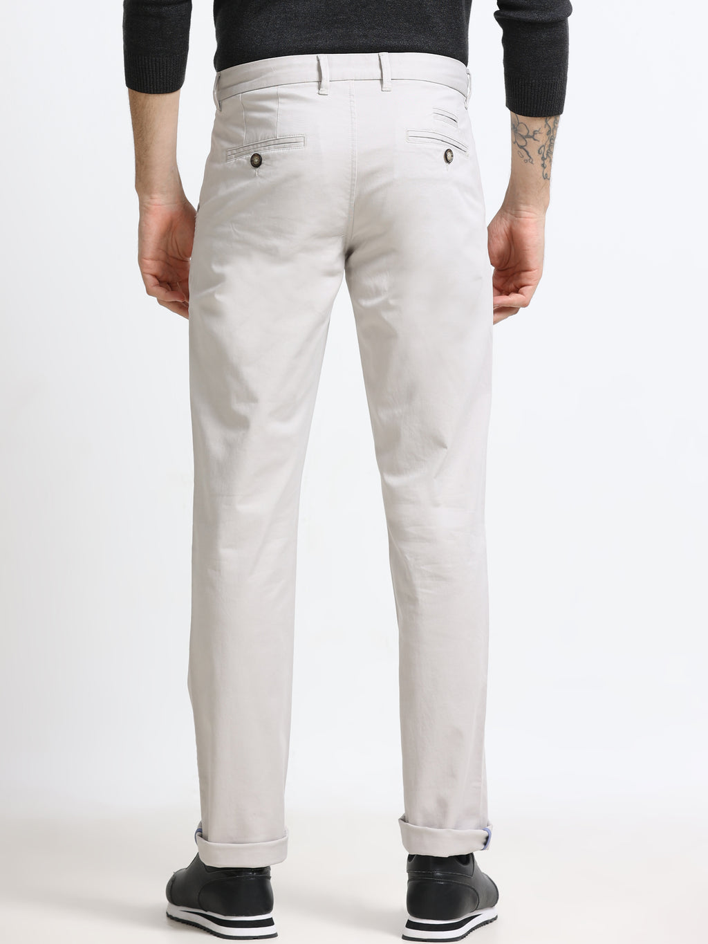 Men - Light Gray - Slim Fit - Formal Trouser