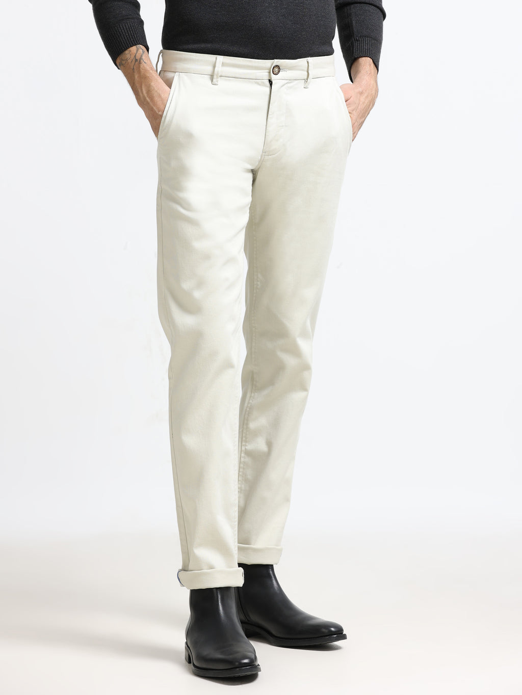 Mem - Ecru - Slim Fit - Formal Trouser
