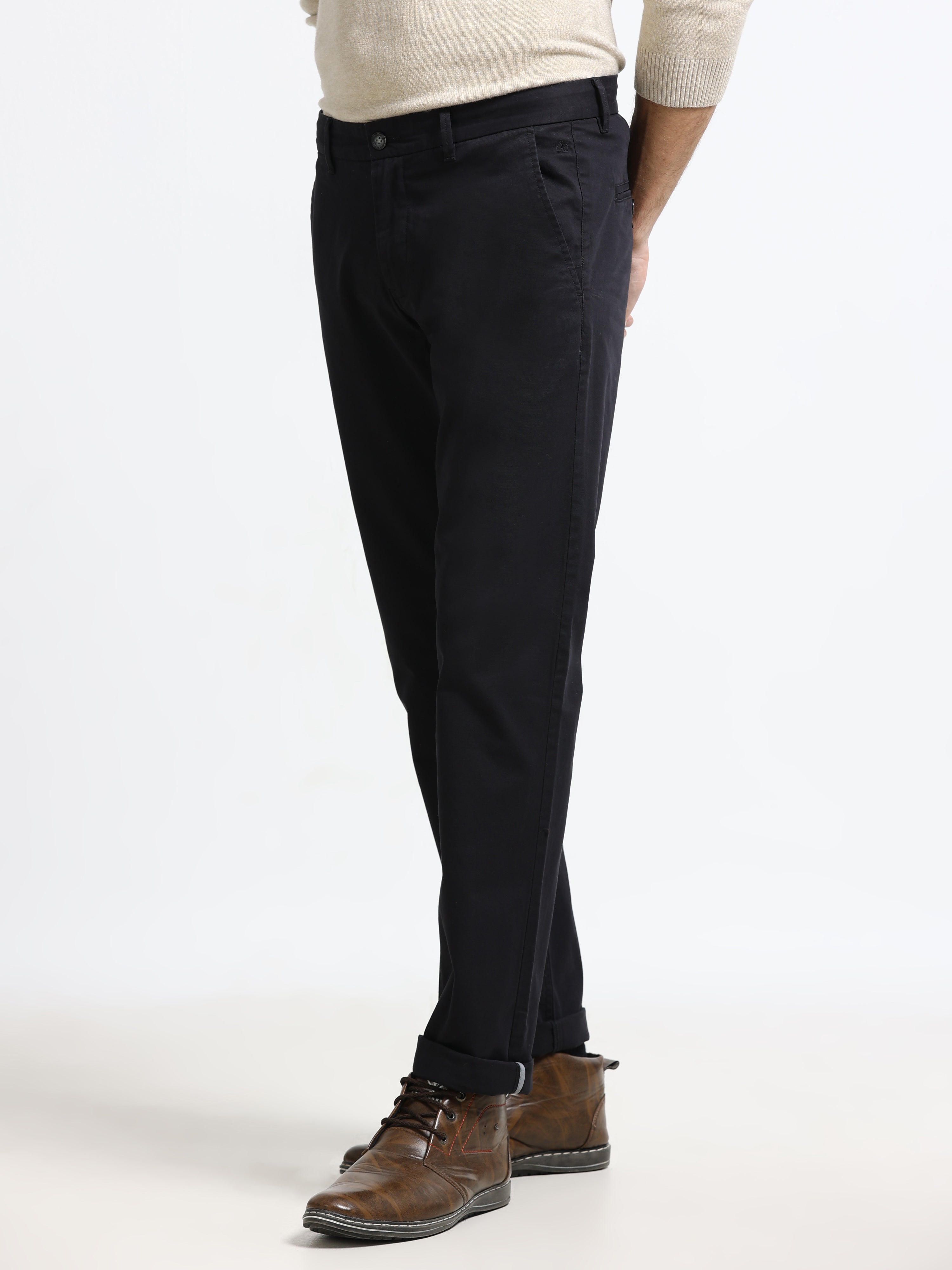 Men - Black - Slim Fit - Formal Trouser
