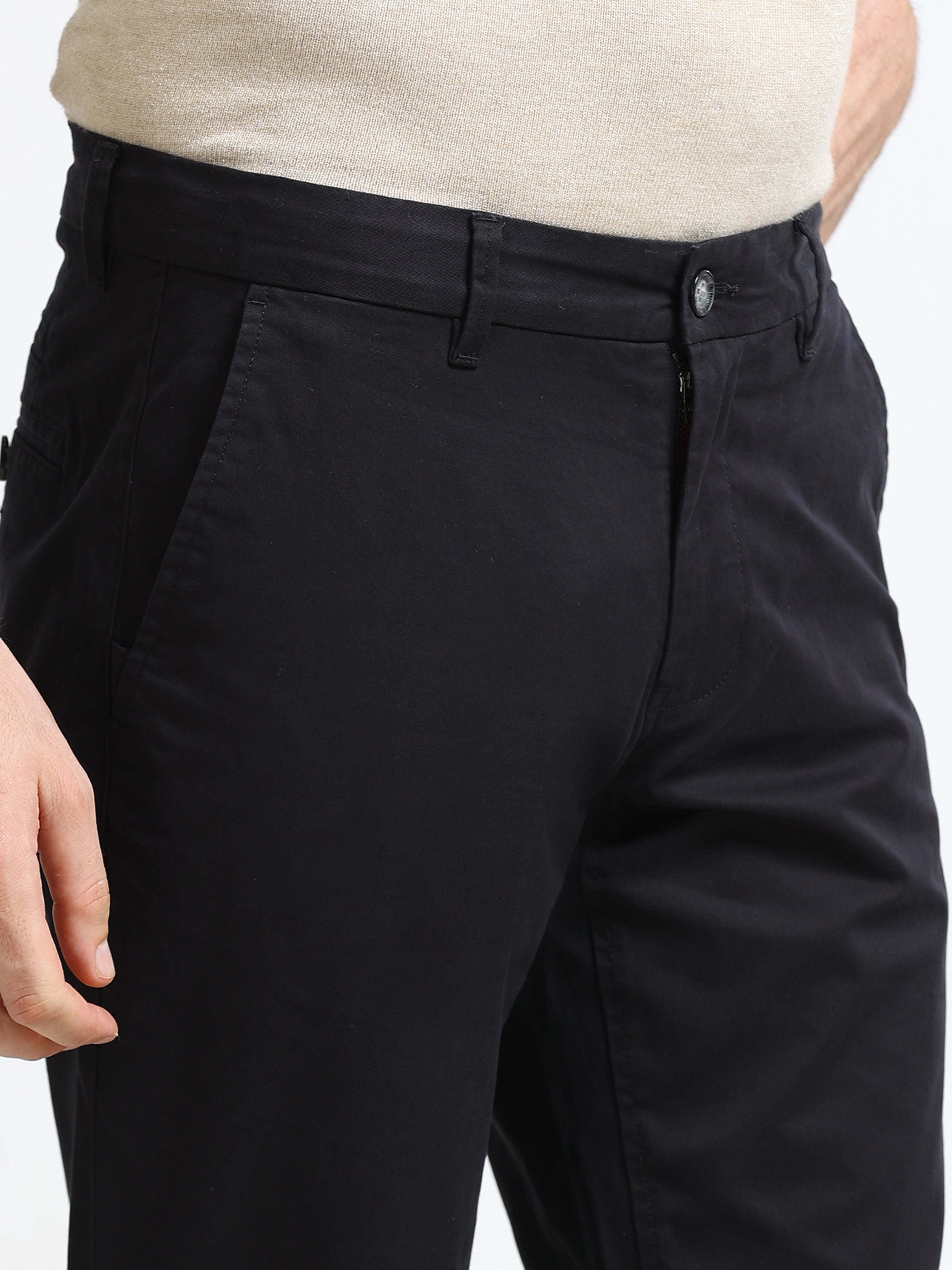 Men - Black - Slim Fit - Formal Trouser