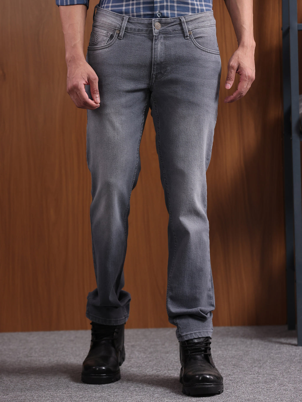 Charcoal Grey Slim Fit Denim Jeans