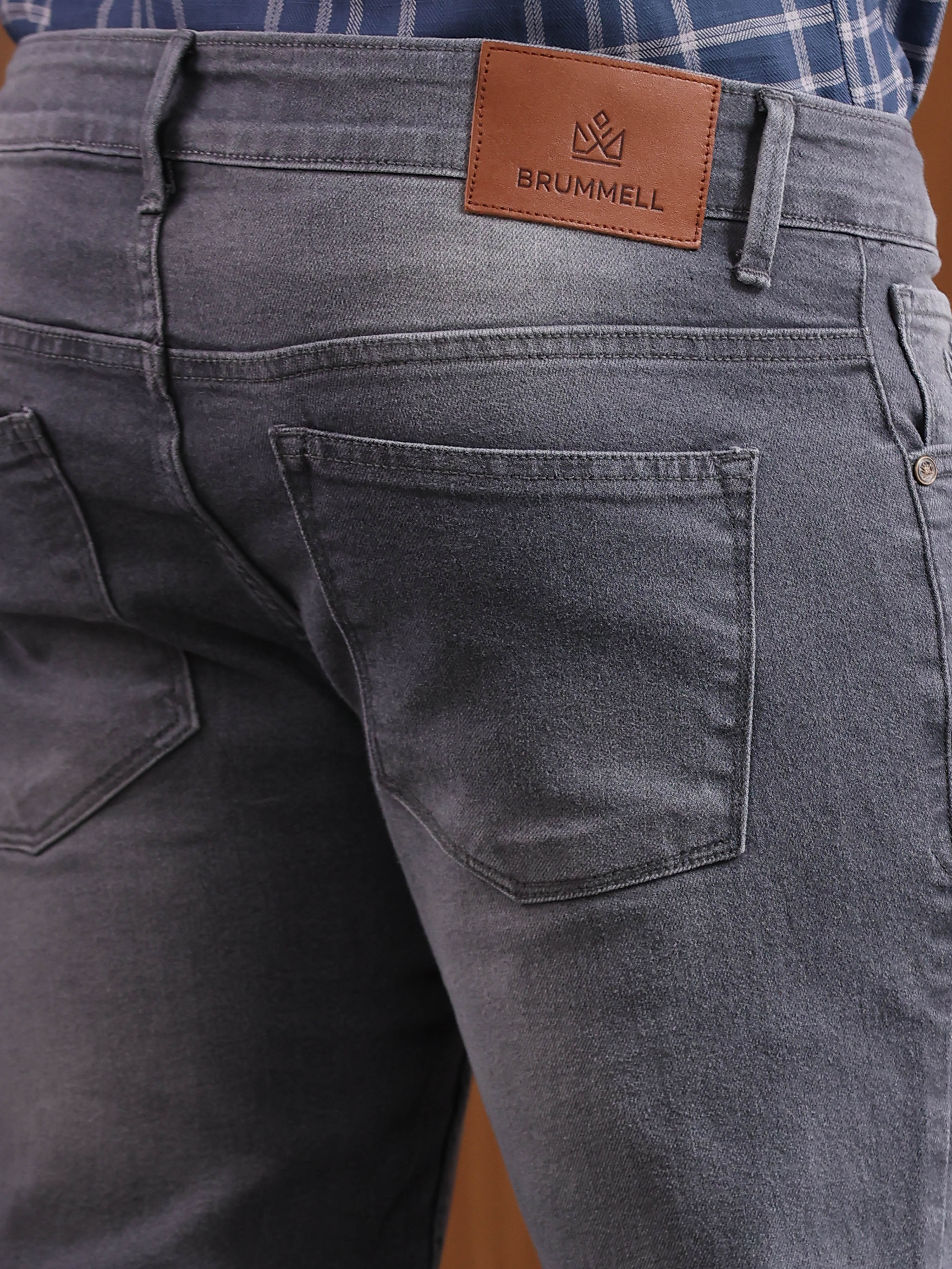 Charcoal Grey Slim Fit Denim Jeans
