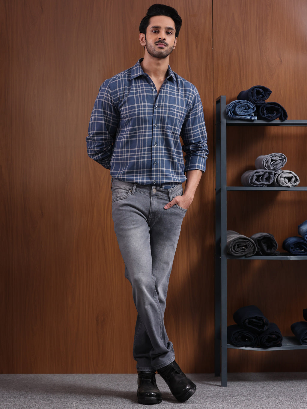 Charcoal Grey Slim Fit Denim Jeans