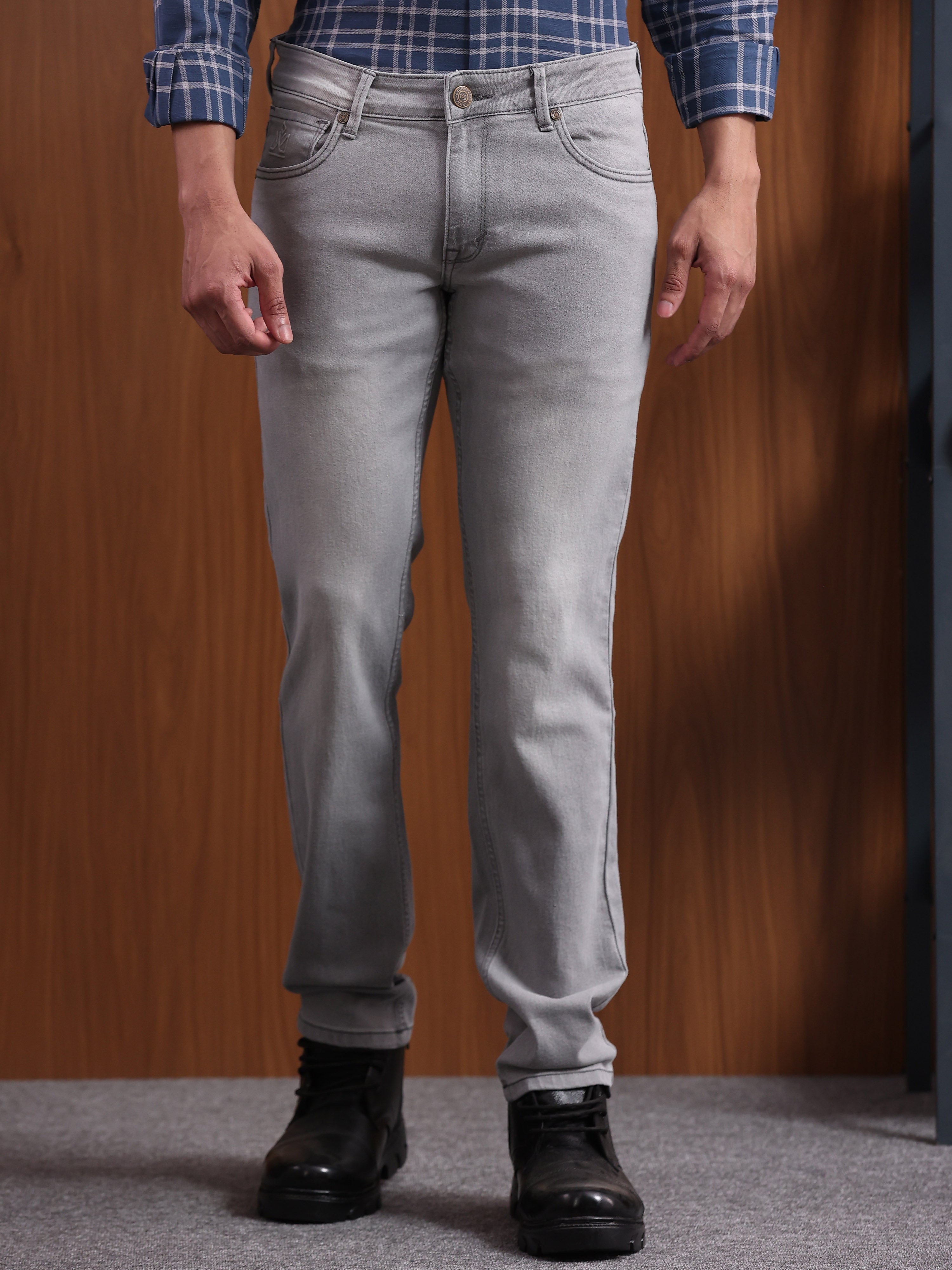 Light Grey Slim Fit Denim Jeans