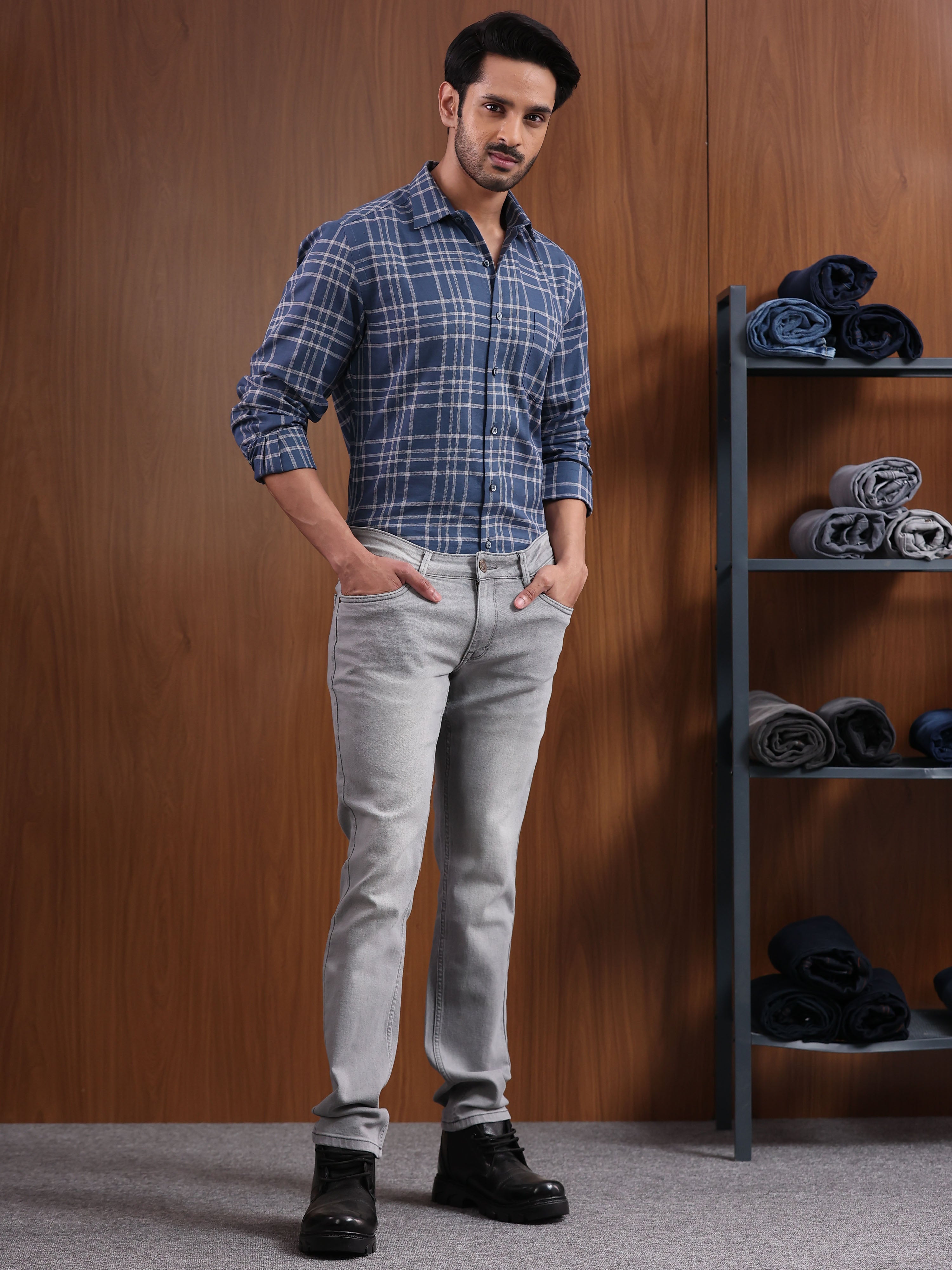 Light Grey Slim Fit Denim Jeans