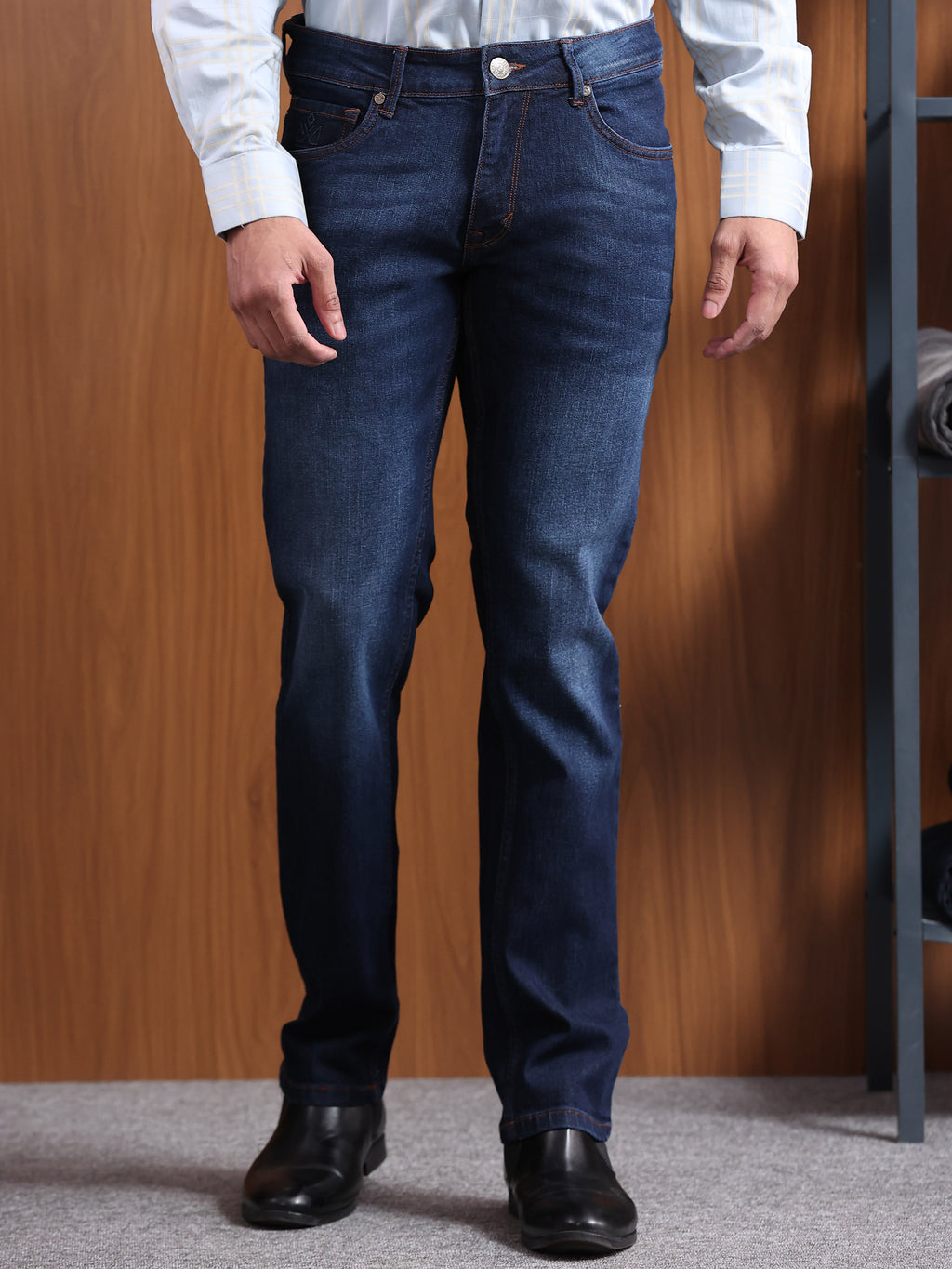 Medium Dark Blue Slim Fit Denim Jeans
