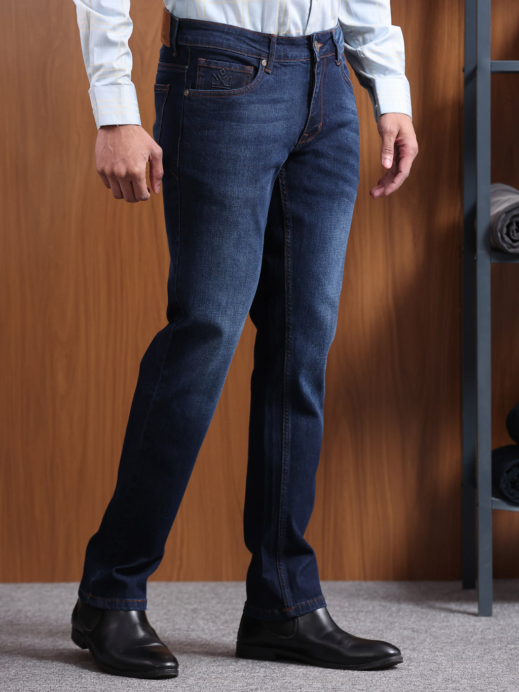 Medium Dark Blue Slim Fit Denim Jeans
