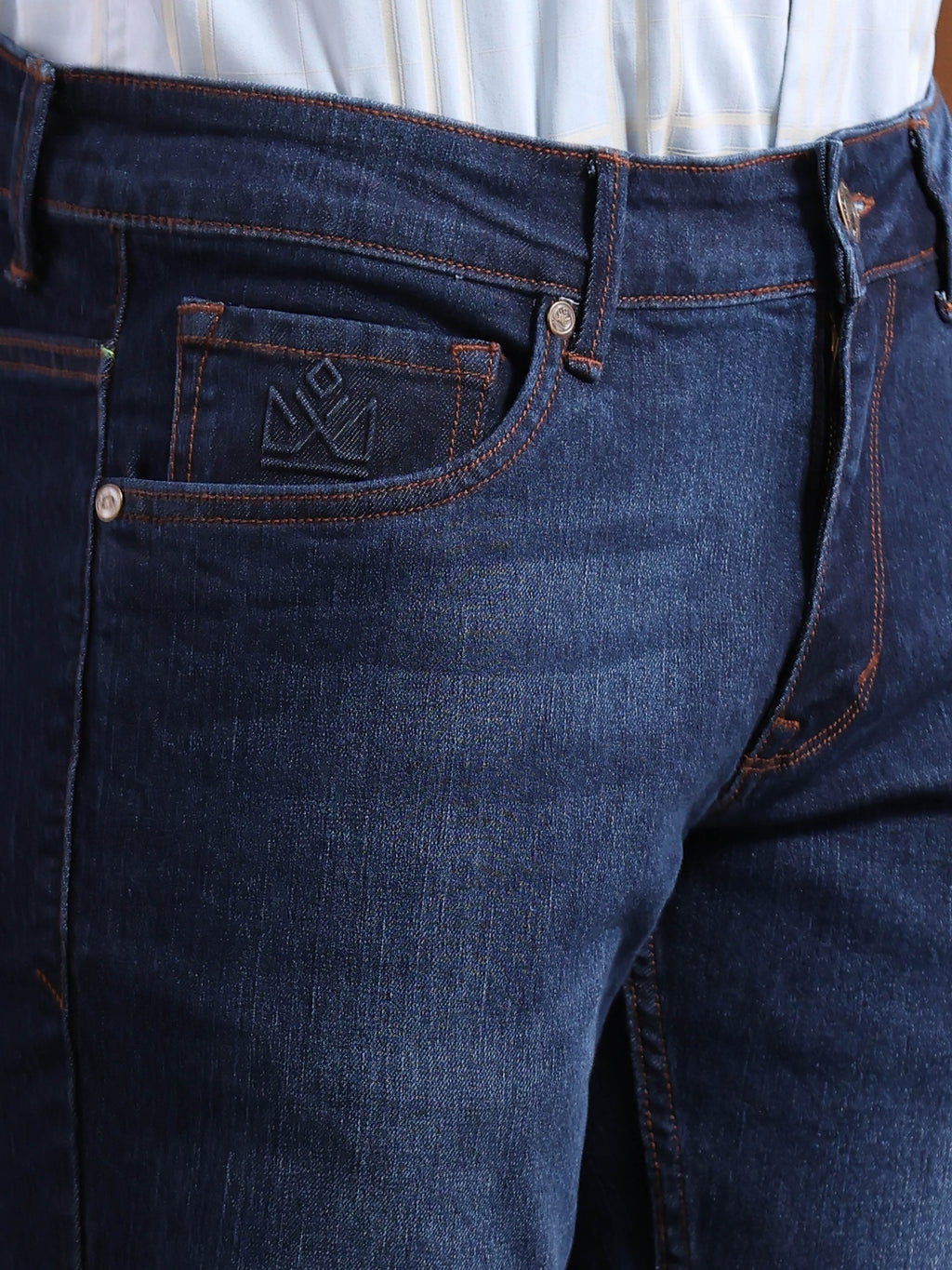 Medium Dark Blue Slim Fit Denim Jeans
