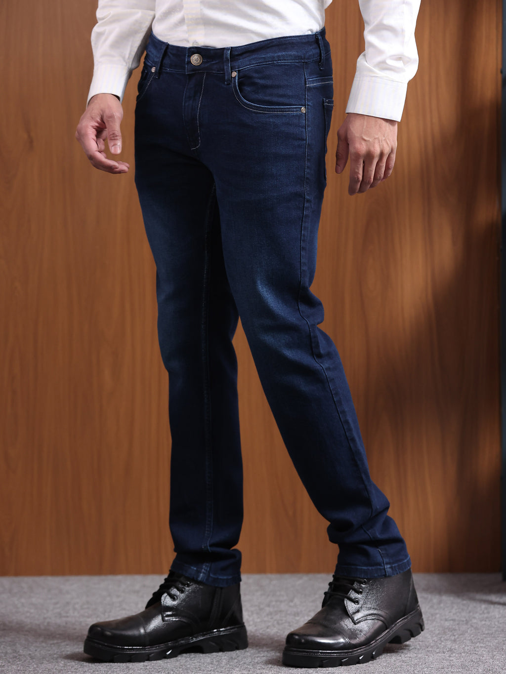 Indigo Dark Blue Slim Fit Denim Jeans