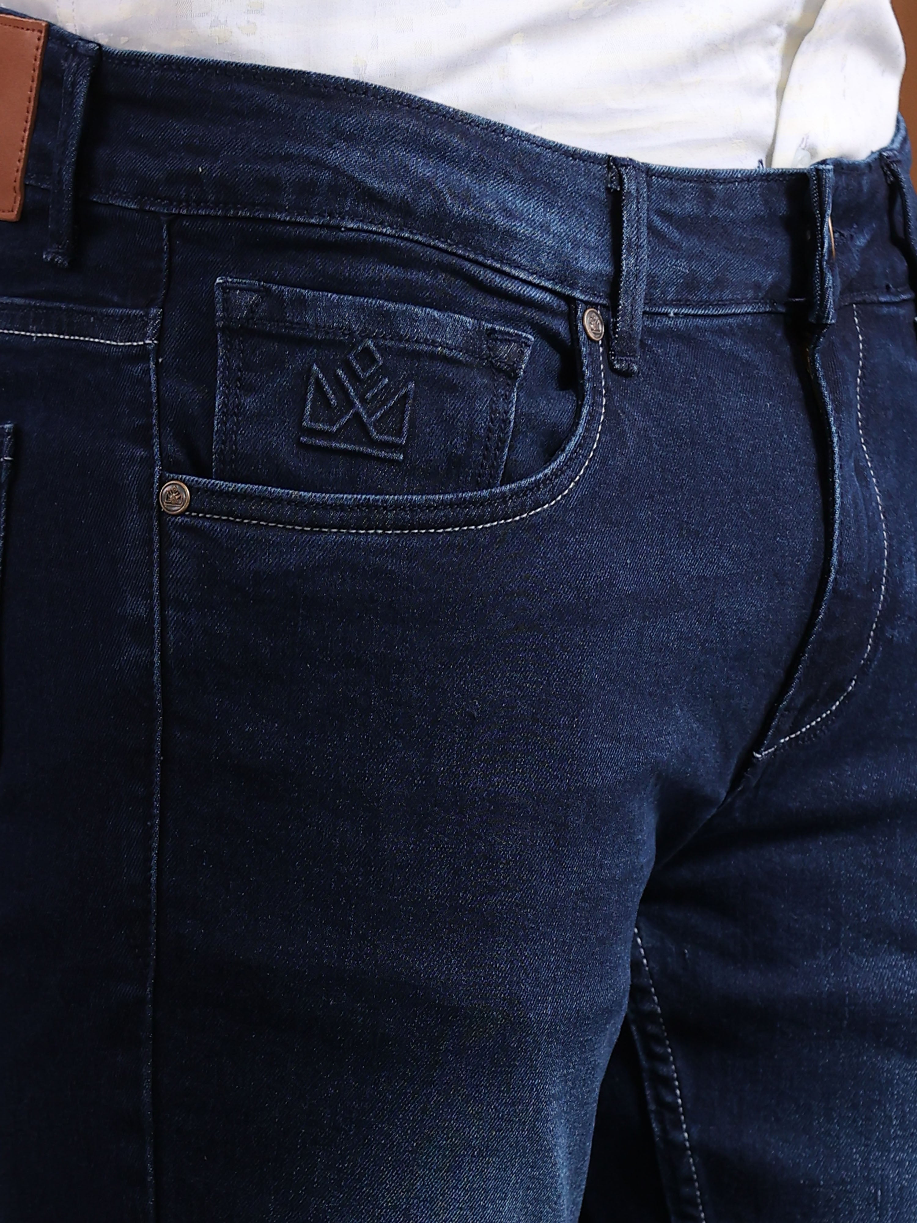 Indigo Dark Blue Slim Fit Denim Jeans