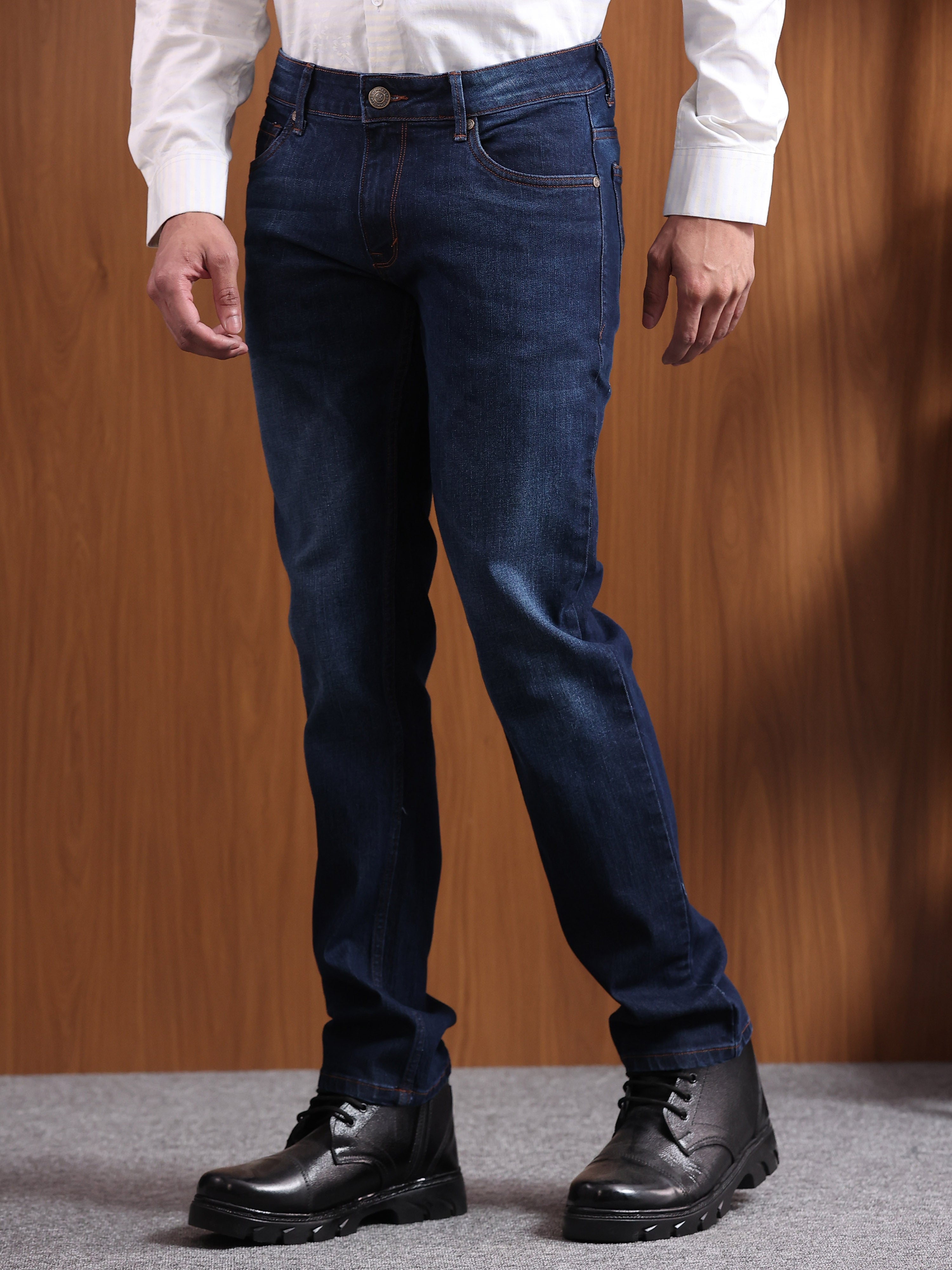 Raw Indigo Blue Slim Fit Denim Jeans