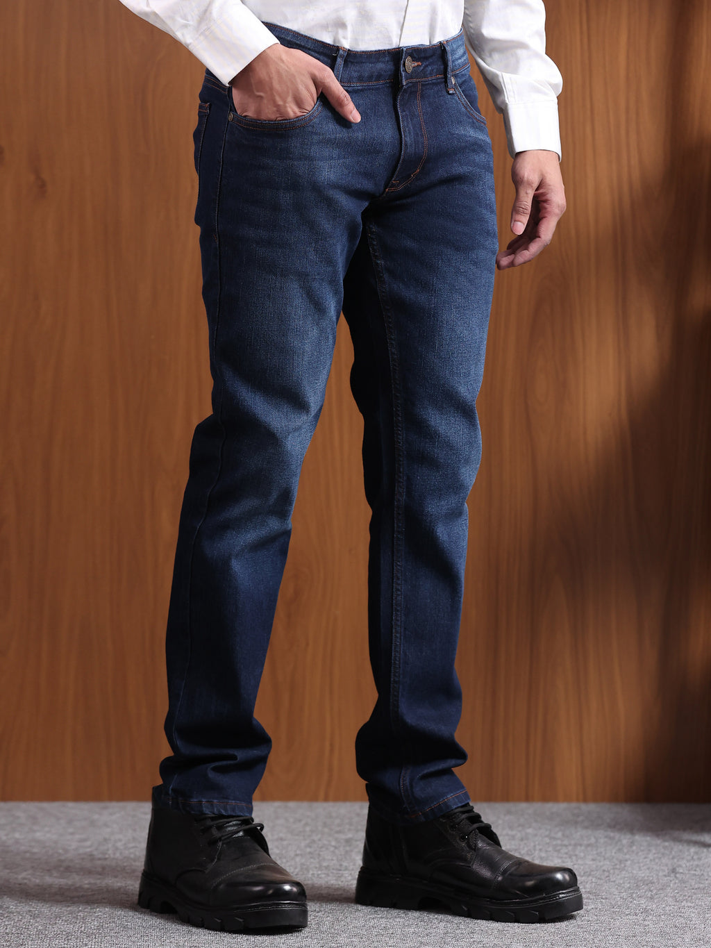Raw Indigo Blue Slim Fit Denim Jeans