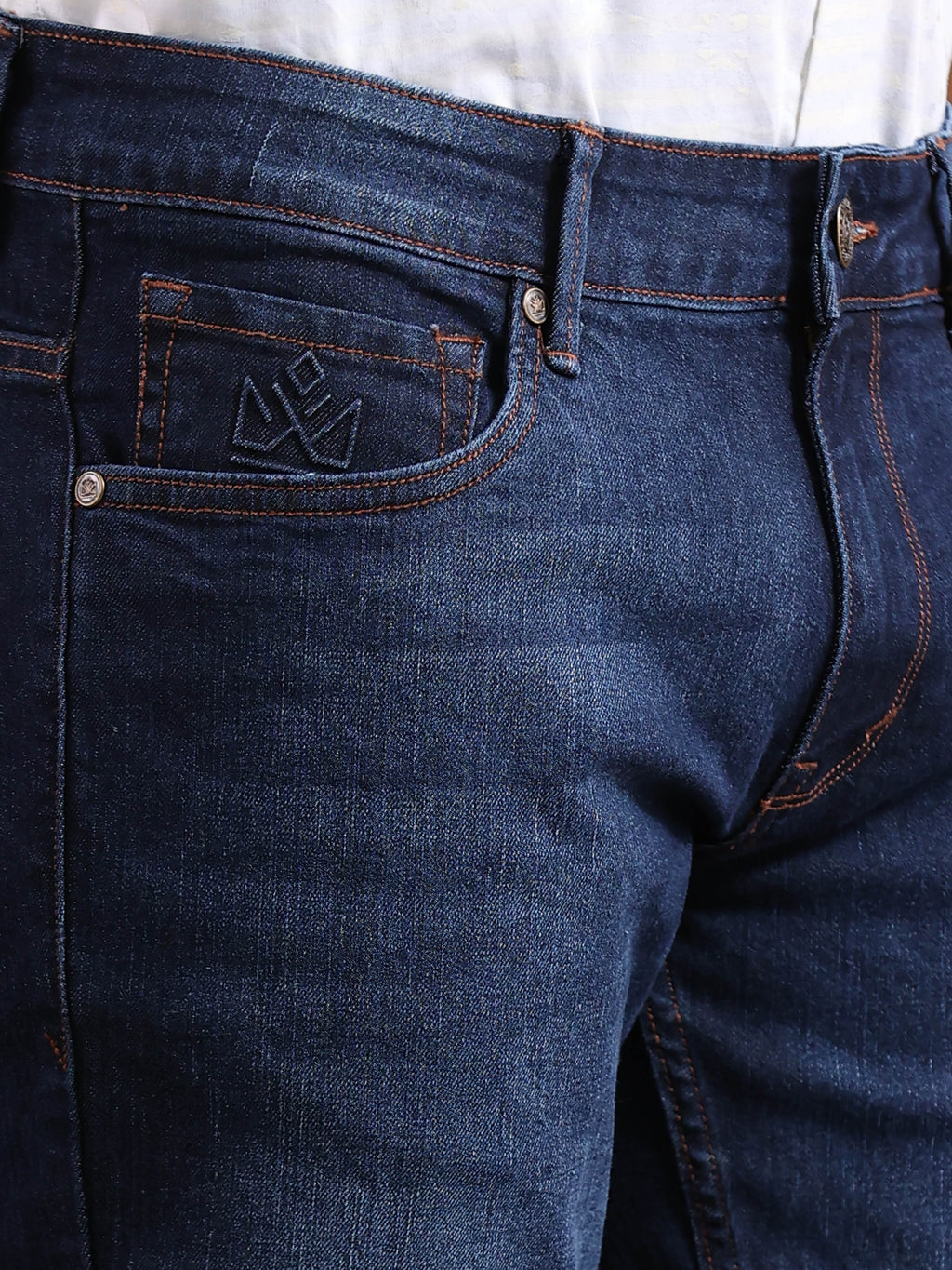 Raw Indigo Blue Slim Fit Denim Jeans