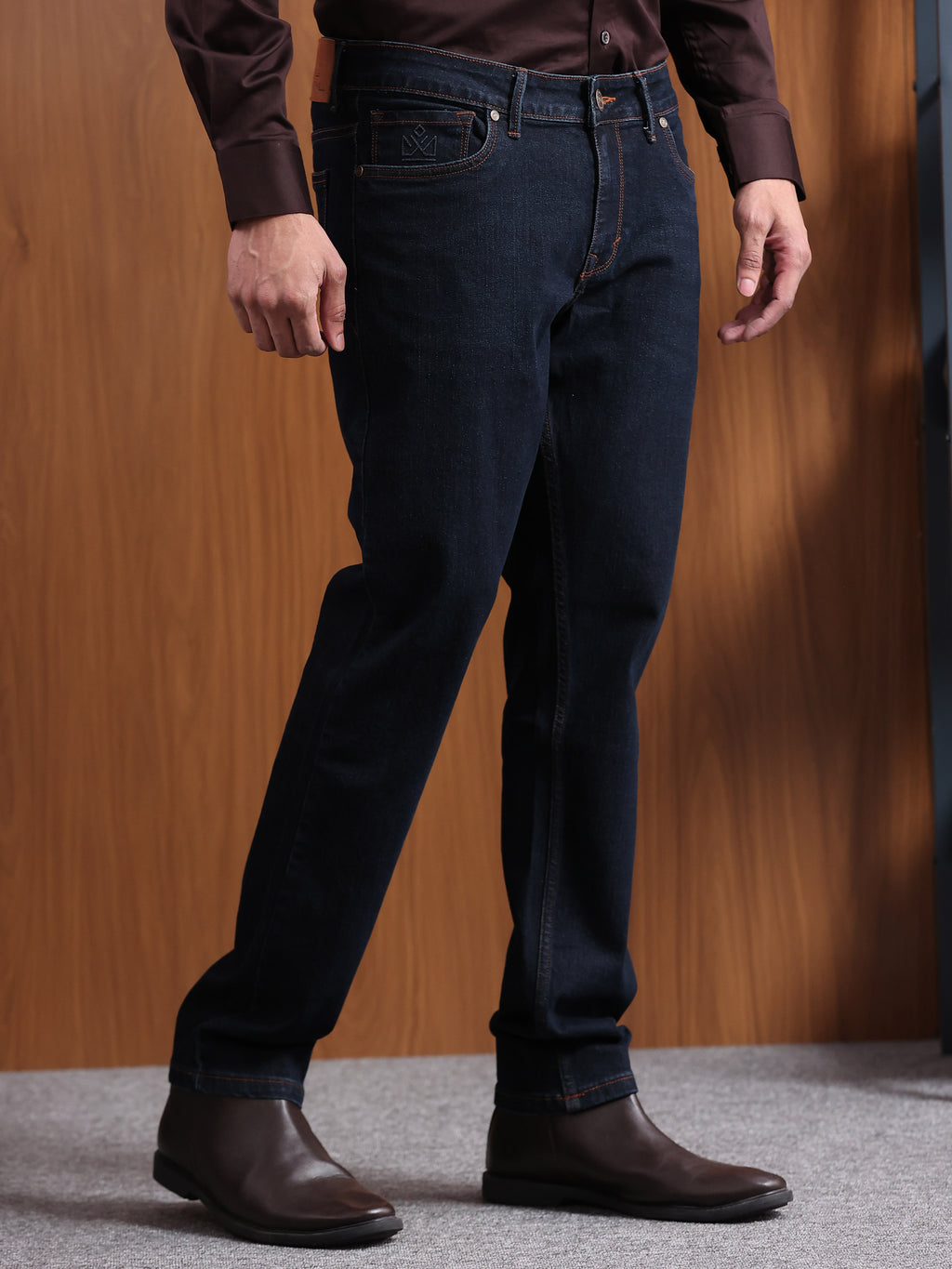 Navy Blue Slim Fit Denim Jeans