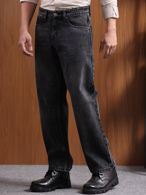 Carbon Black Baggie Fit Denim Jeans